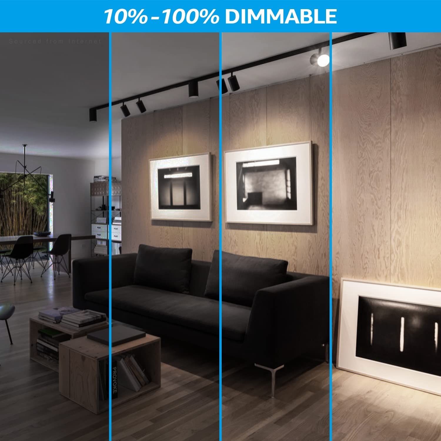 Leonlite 8-Pack 8.5W Led Track Lighting Heads, 4000K Cool White, 38° H Type Track Light Heads, Cri90+ Dimmable Led Track Spotlight Fixtures, Matte Black