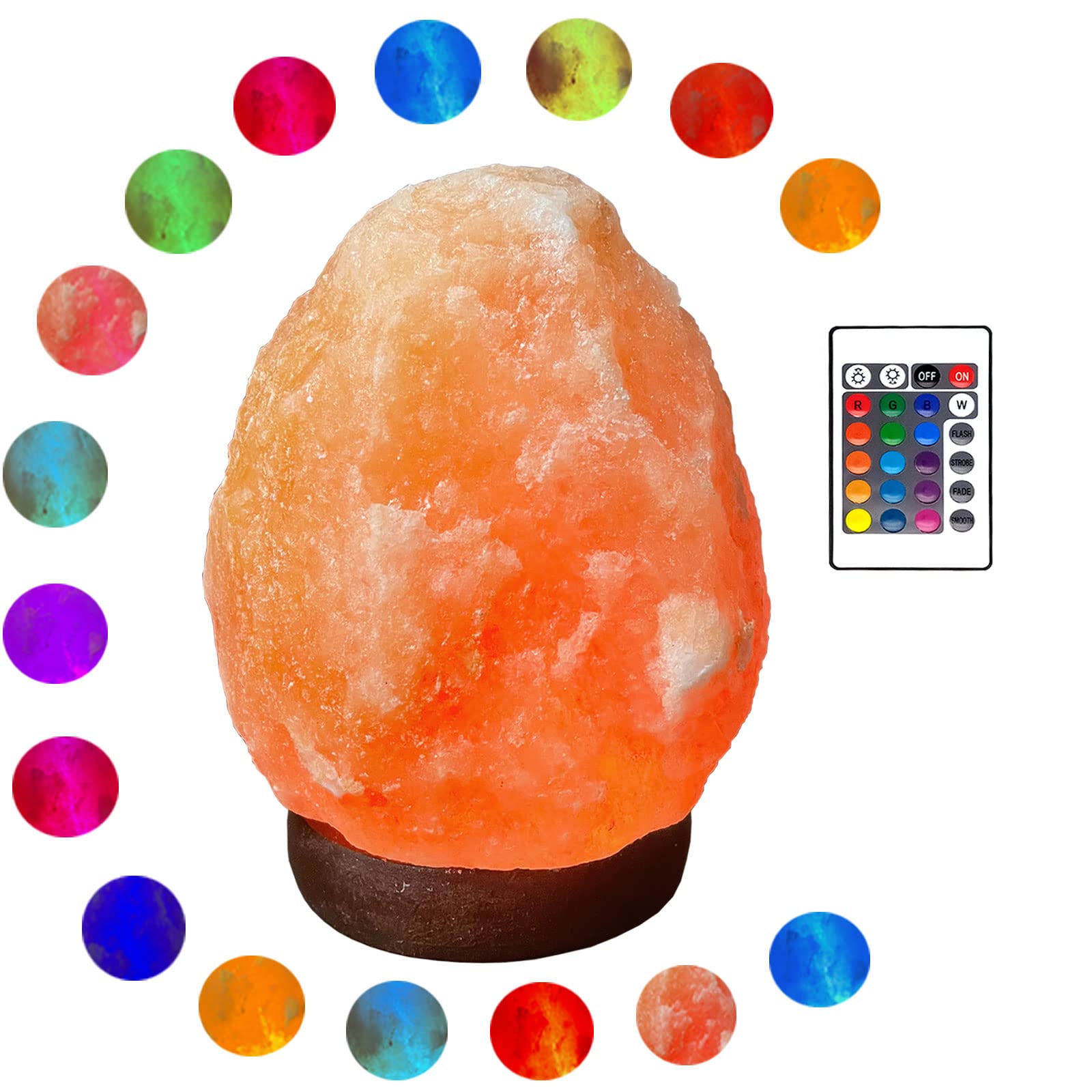 Mingri Himalayan Salt Lamp With Remote, 16 Color Changing, Dimmable Crystal Night Light