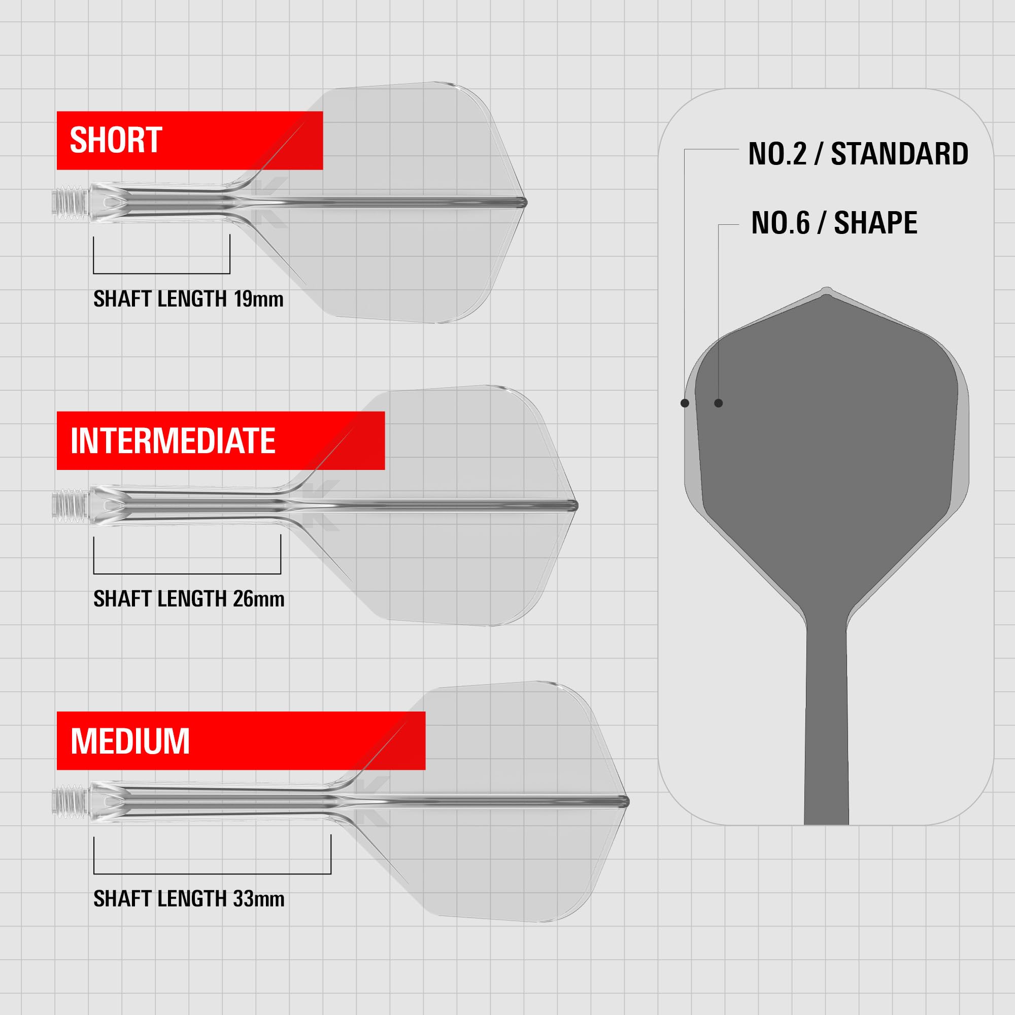 Target Darts K Flex Integrated Dart Flights and Shafts, Short (19mm), Clear, Model taf1407, Pack of 3