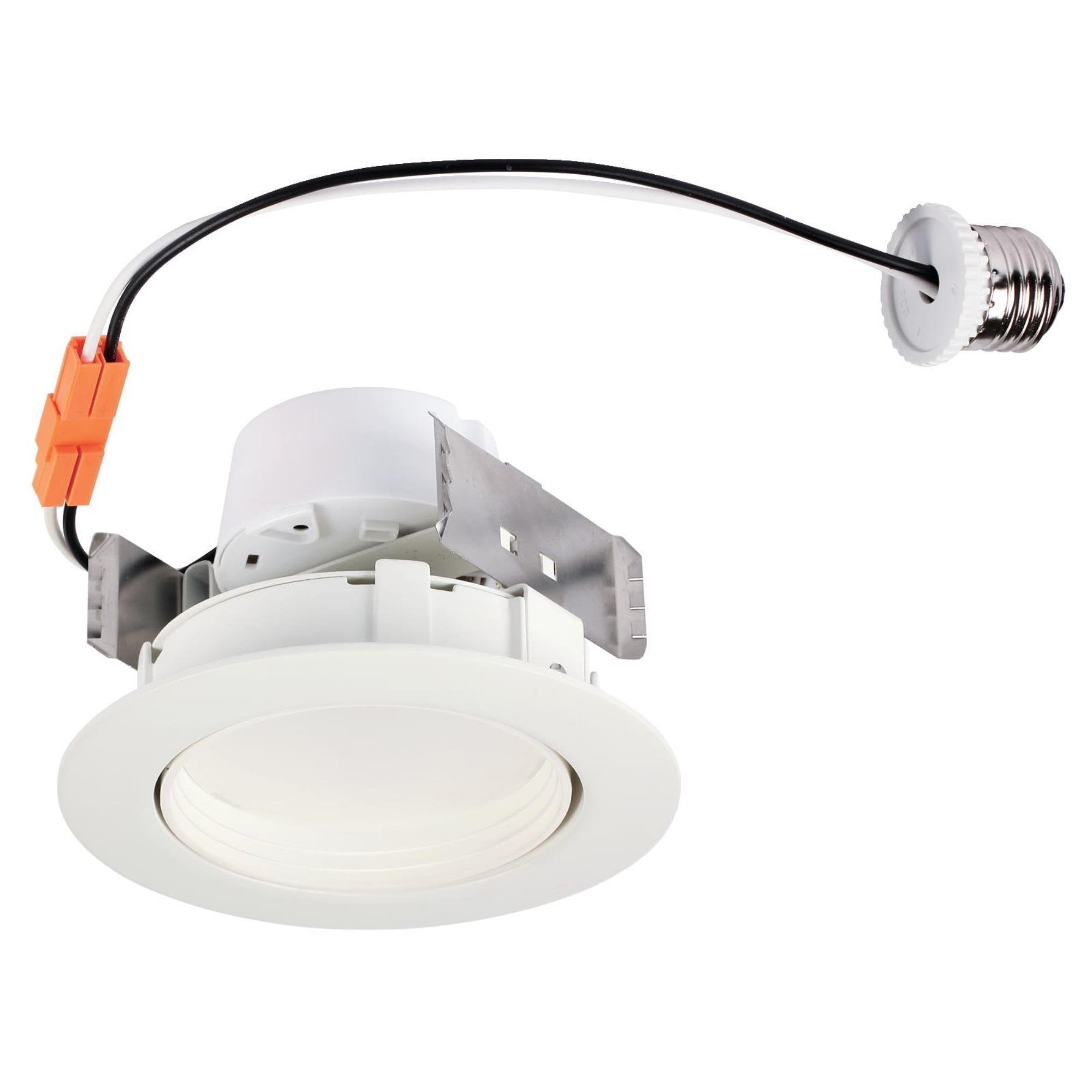 Westinghouse 5082000 4-Inch LED Downlight Dimmable Warm Light Bulb, 65-Watt Equivalent, White Trim, Medium Base