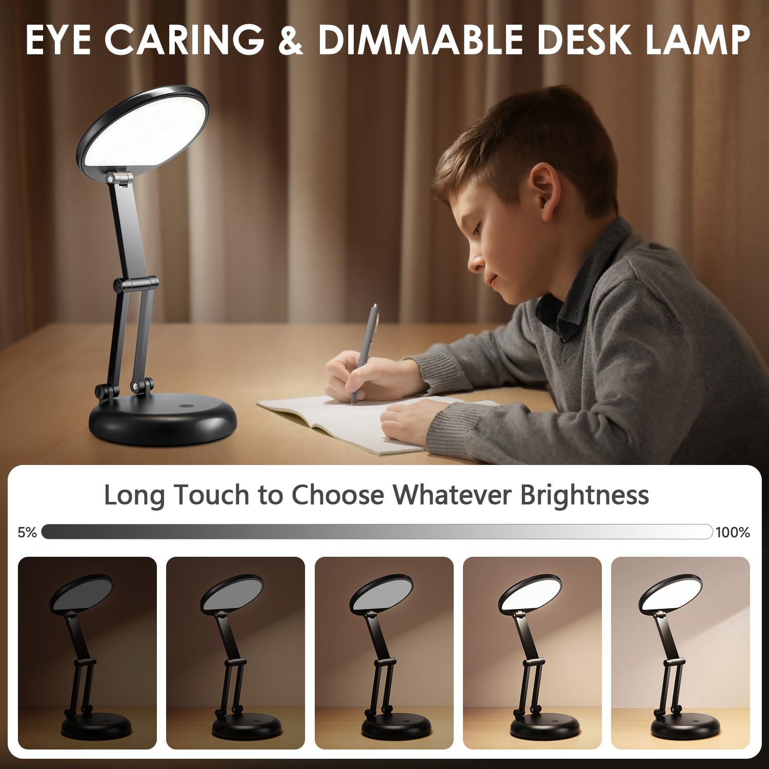 Rechargeable Desk Lamps For Home Office 3600Mah,Foldable+Portable Cordless Desk Lamps For Office, Dimmable+9 Brightness Small Table Lamp Desk Light Table Light Table Lamps, Led Desk Lamps For Office