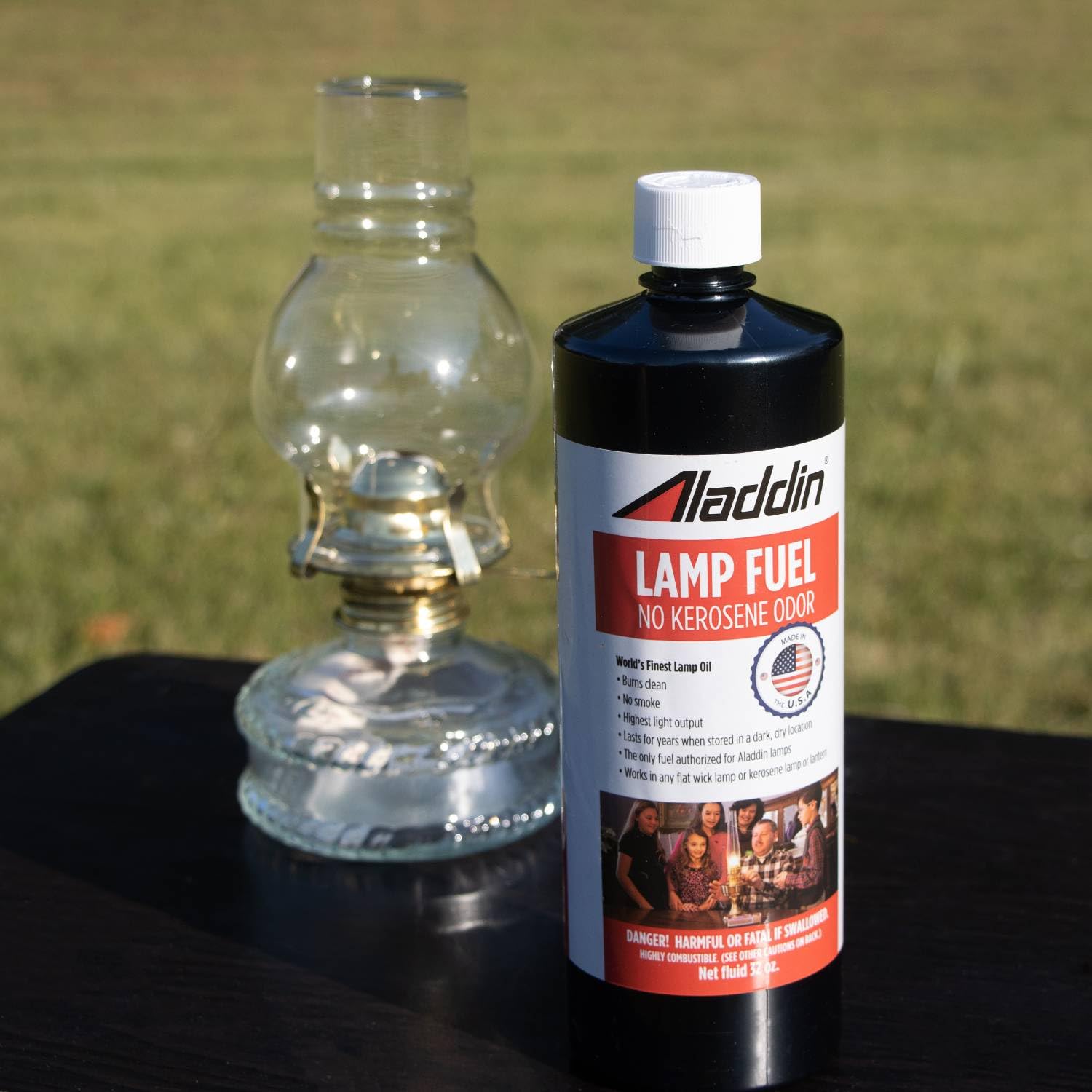Aladdin Clear Lamp Oil - Clean Burning Kerosene Alternative for Lanterns, 32 oz