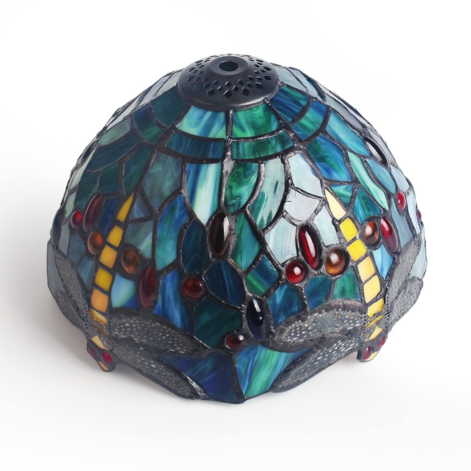 Tiffany Table Lamp Stained Glass Crystal Bead Style Table Light, Handmade Desk Bedside Table Night Lamp, Antique Art Craft Gifts