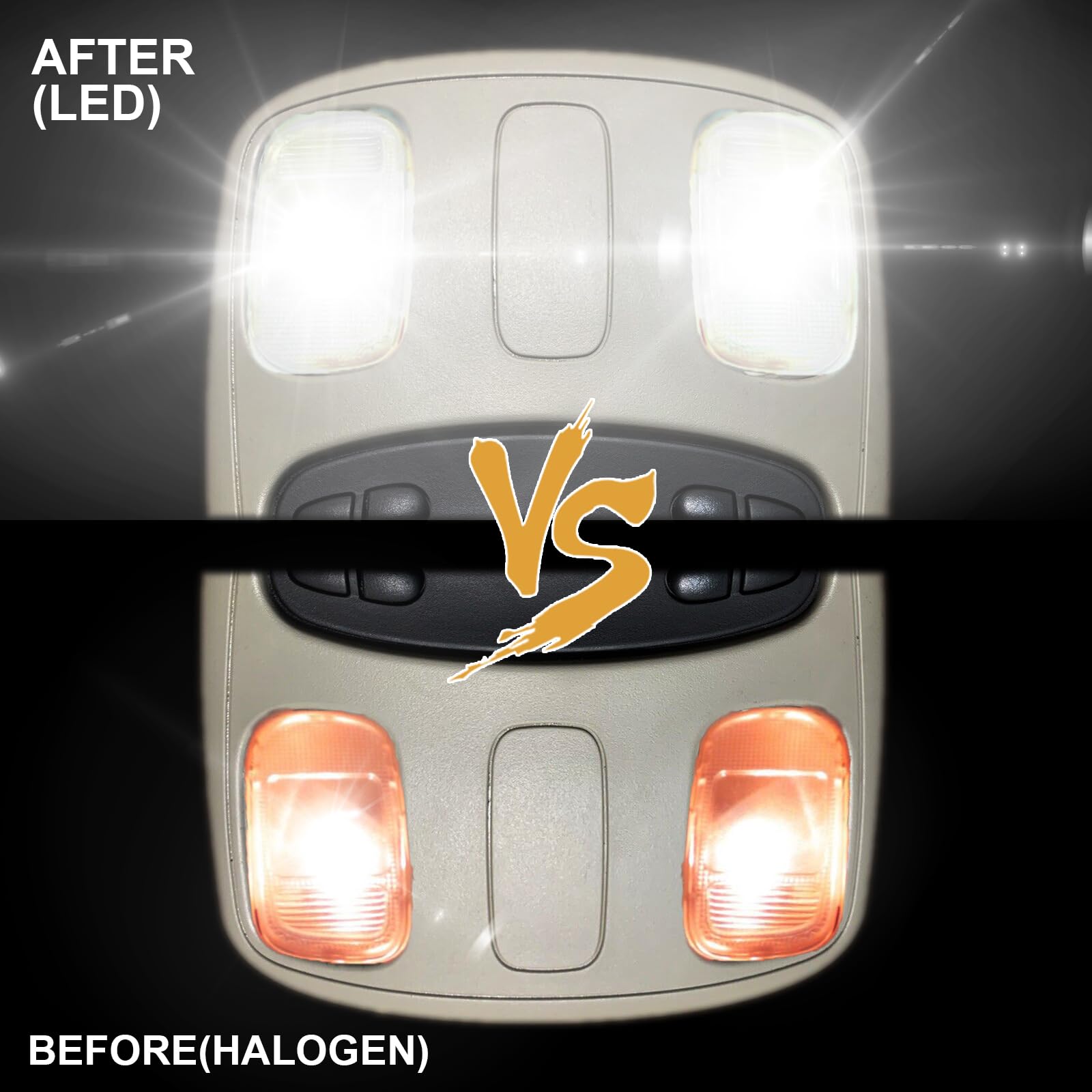 ModitoFix Clear Dome Light Lens Cover Kit with White LED Bulbs for 2002-2009 Dodge Ram 1500 2500 3500 Pickup Truck