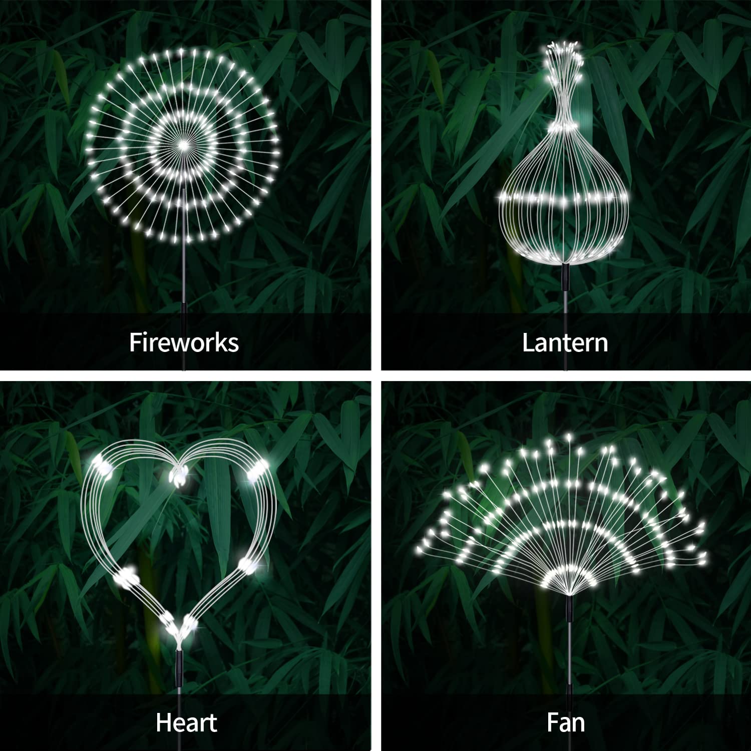 Unihoh Solar Garden Lights Outdoor, 4 Pack 120 Led Waterproof Decorative String Lights 8 Modes With Remote Diy Outdoor Decor For