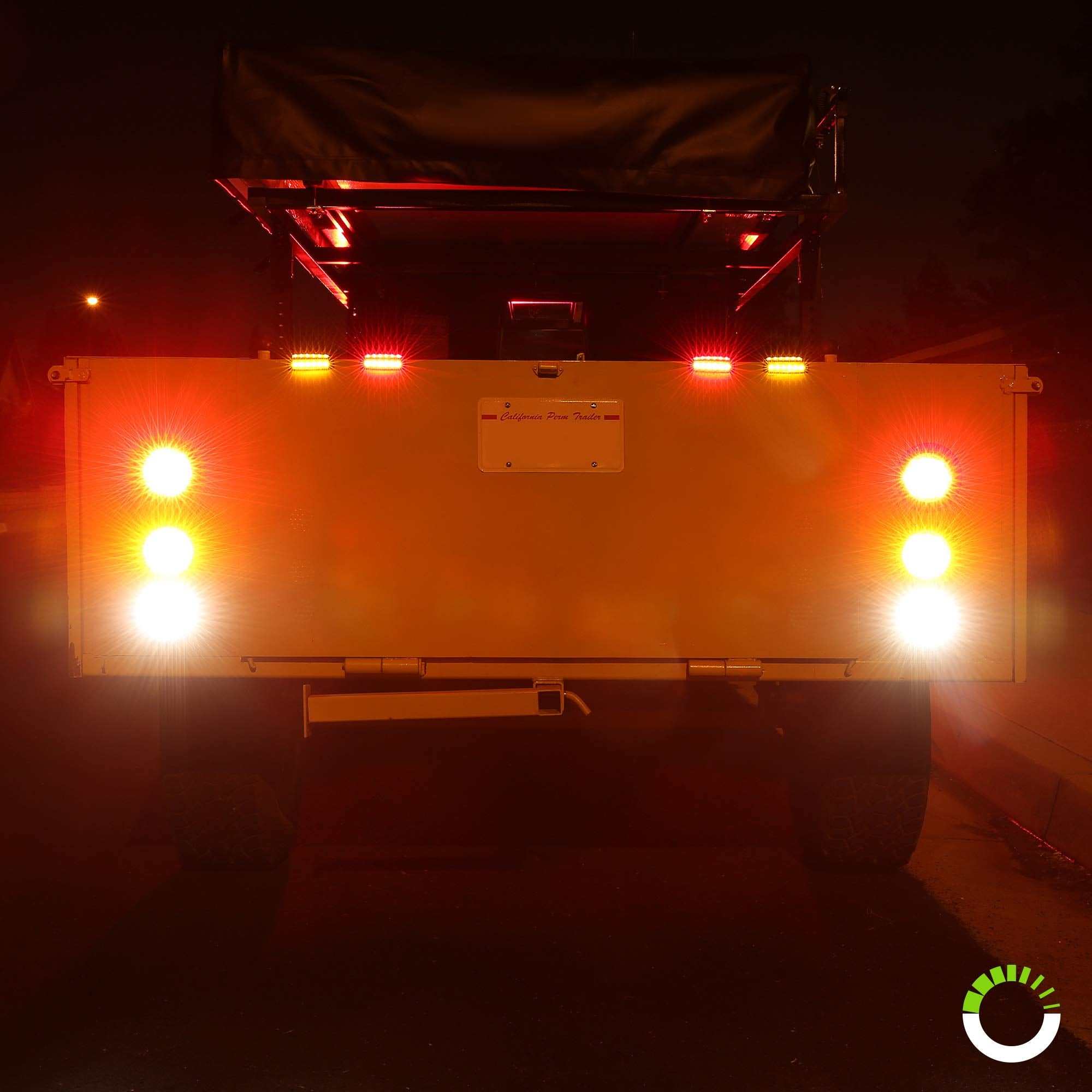 True Mods 4'' Round Clear White Led Trailer Tail Lights [Dot Certified] [Grommet & Plug Included] [Ip67 Waterproof] Reverse Back