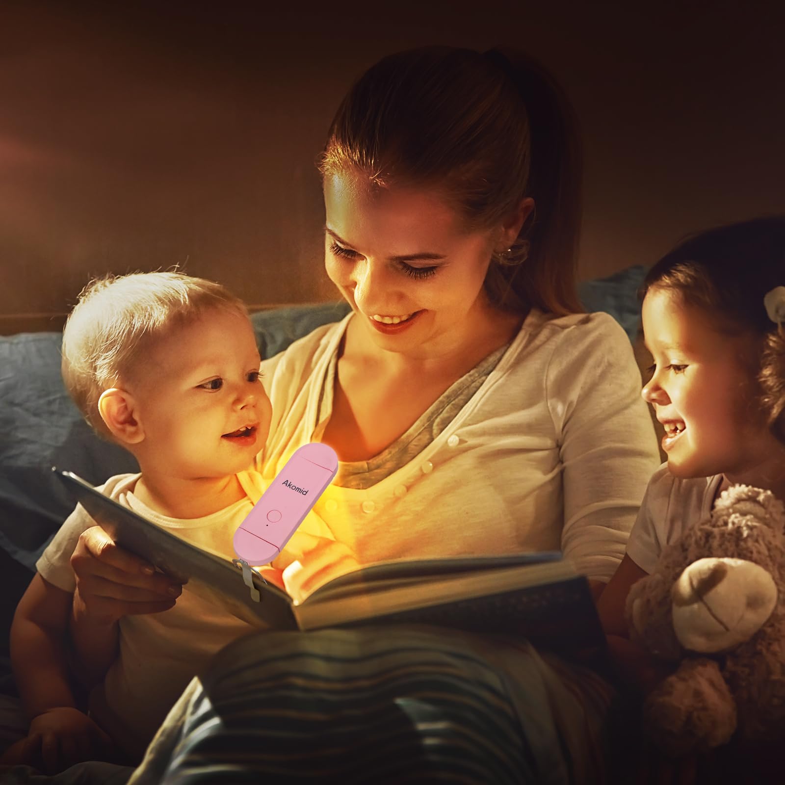 Akomid Book Light, Usb Rechargeable Reading Light Clip On, Eye-Cared Amber Light Mode For Reading In Bed Kids, 8 Leds Bookmark P