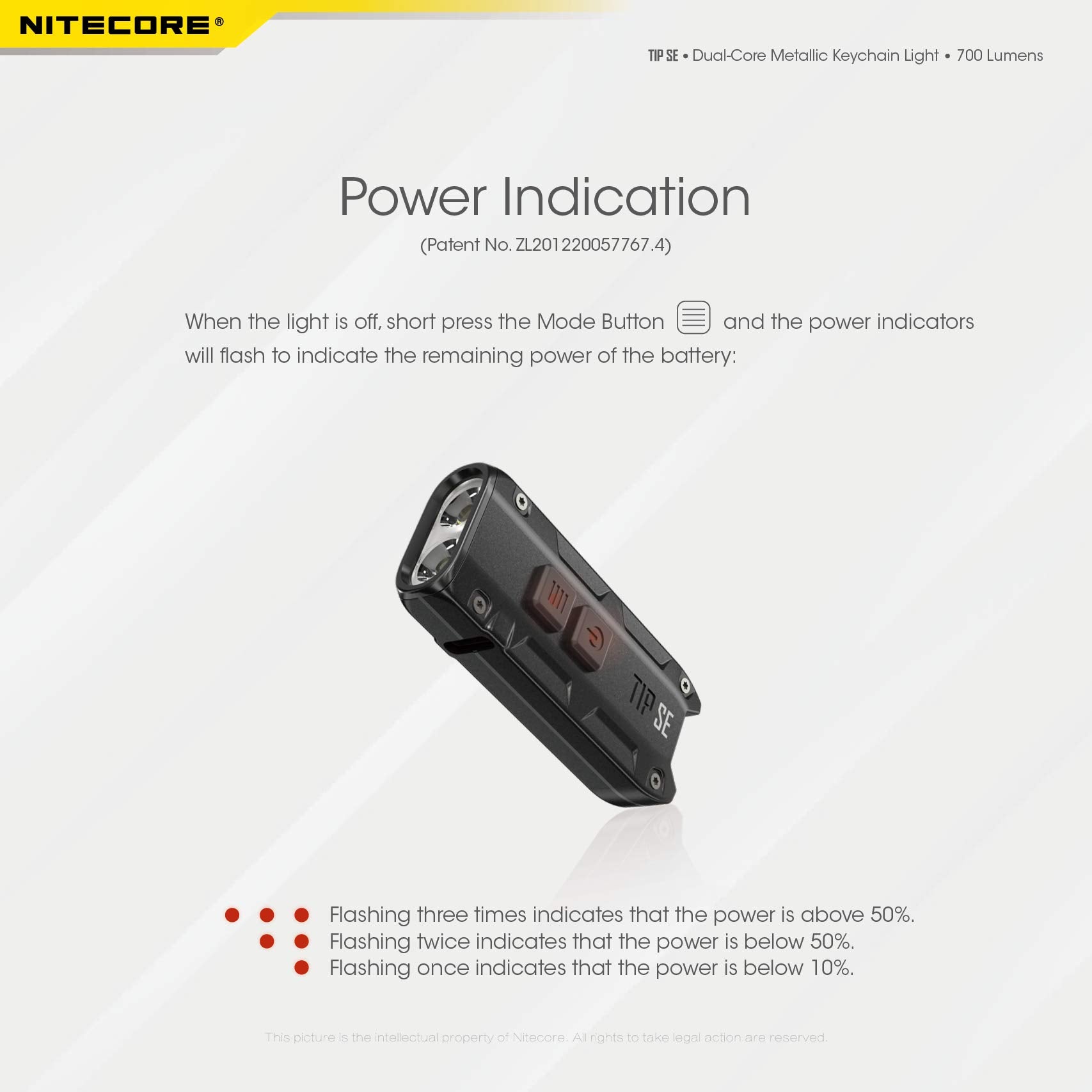 Nitecore Tip Se Keychain Flashlight, Gray 700 Lumen Usb-C Rechargeable Edc Sticker (Grey)