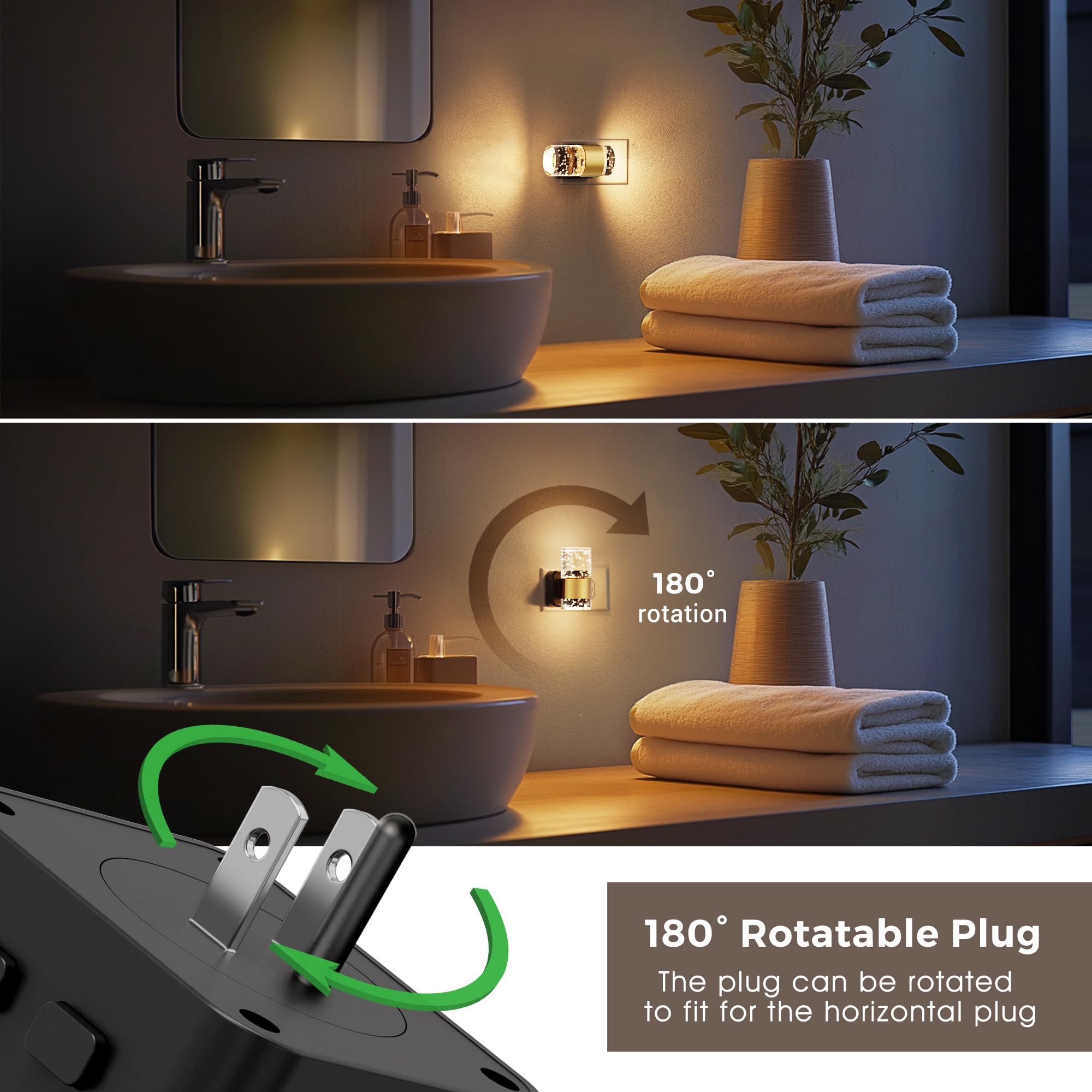 L LOHAS LED Night Light, Dimmable RGB Color Changing with Remote, 1 Pack, Acrylic, Model A-YKGY19709US, Dusk to Dawn Sensor