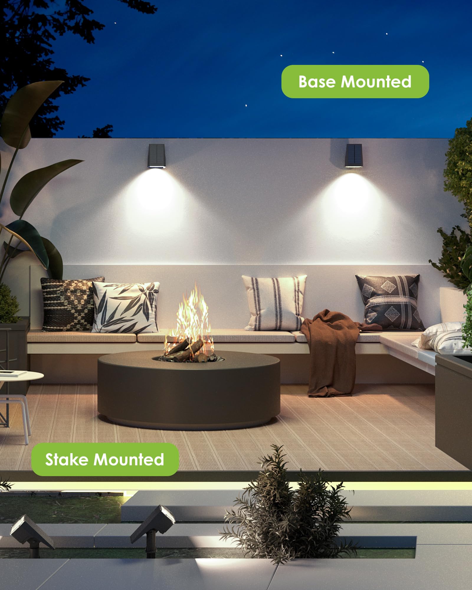 Auderwin Solar Spot Lights Outdoor Waterproof Landscape Spotlights 63 Leds 3 Lighting Modes Ip65 Solar Spot Lights For Outside,