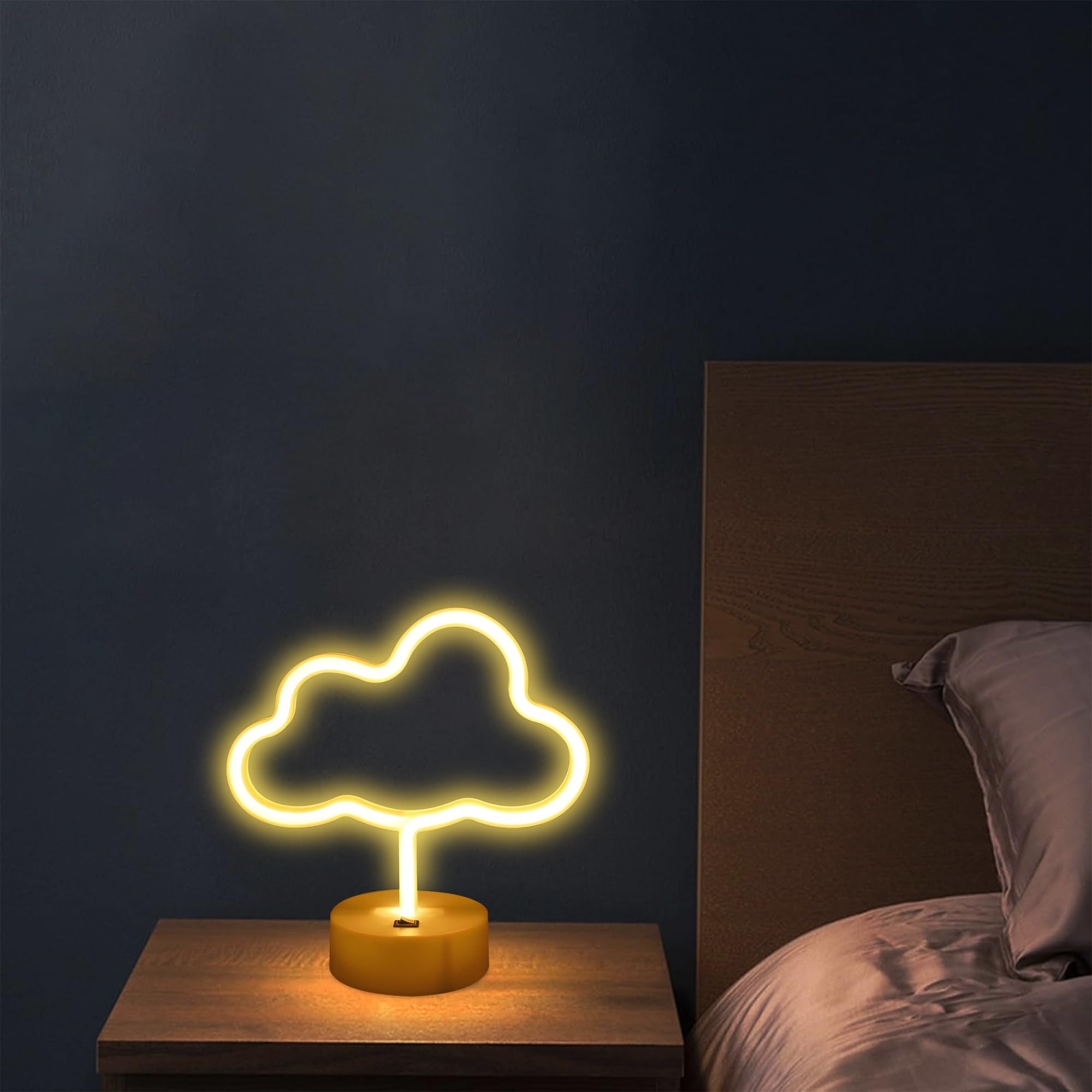 Enuoli Cute Cloud Neon Light Led Cloud Shaped Decor Night Lights Marquee Neon Sign Table Decor For Christmas Party Birthday Kids