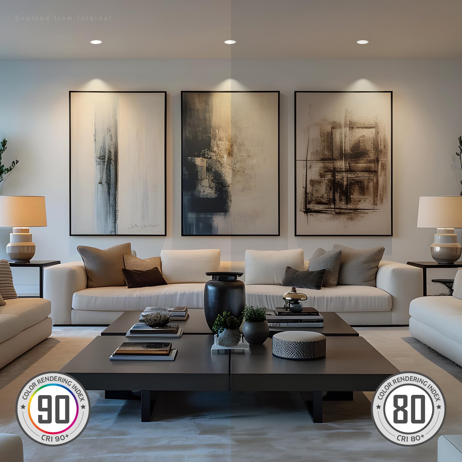 Torchstar Basic Series 12-Pack 4 Inch Ultra-Thin Led Recessed Lighting With Junction Box, Cri90, Aluminum, 4000K Cool White, 5%-