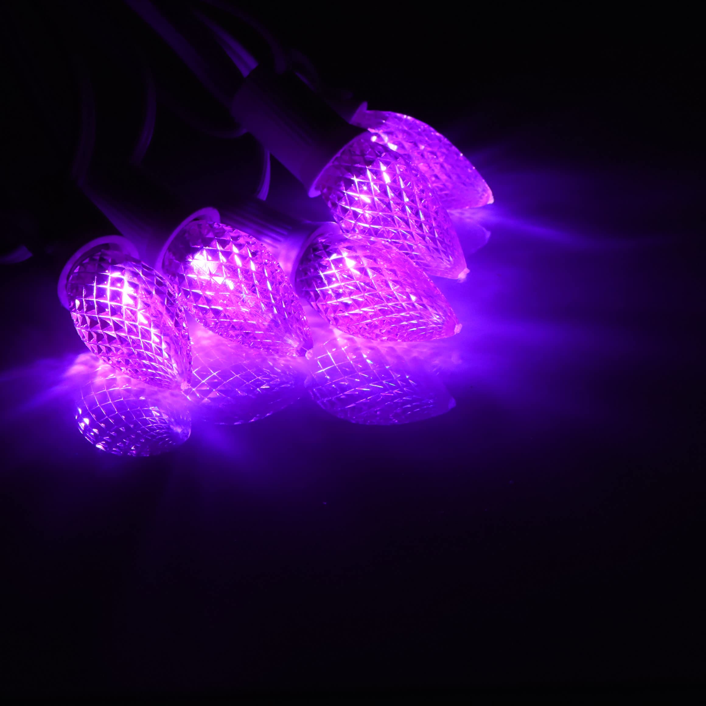 Aniai C7 LED Christmas Light Bulbs - 25 Count, E12 Base, Purple, Plastic, Commercial Grade