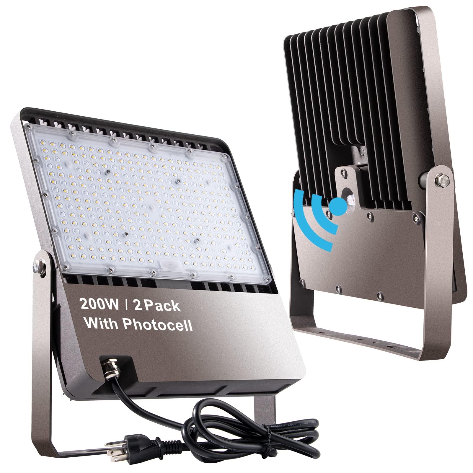 Lightdot 200W Led Flood Light 5000K, 28000Lm, Ip65 Waterproof, Dusk To Dawn, 