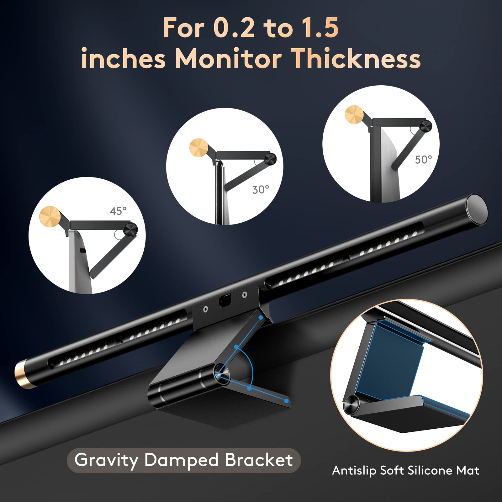 Monitor Light Bar With Rgb Backlight, Flat/Curved Screen Bar Reduce Eye Strain Monitor Lamp Usb Powered Led Desk Lamp 17.7 Inch