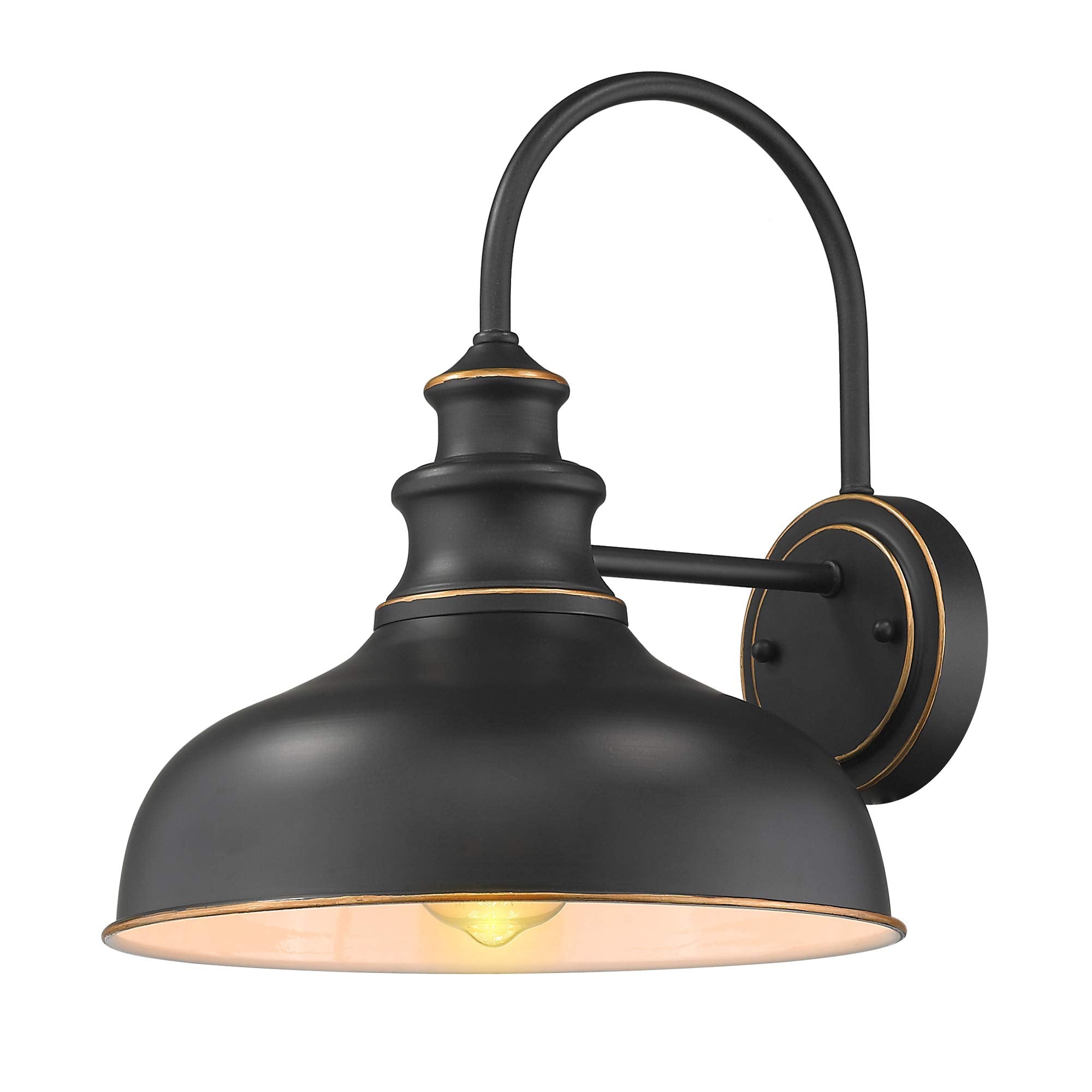 Zeyu Farmhouse Gooseneck Barn Light, Wall Sconce Lighting 11 Inches, Black Finish, 02A390 Rob