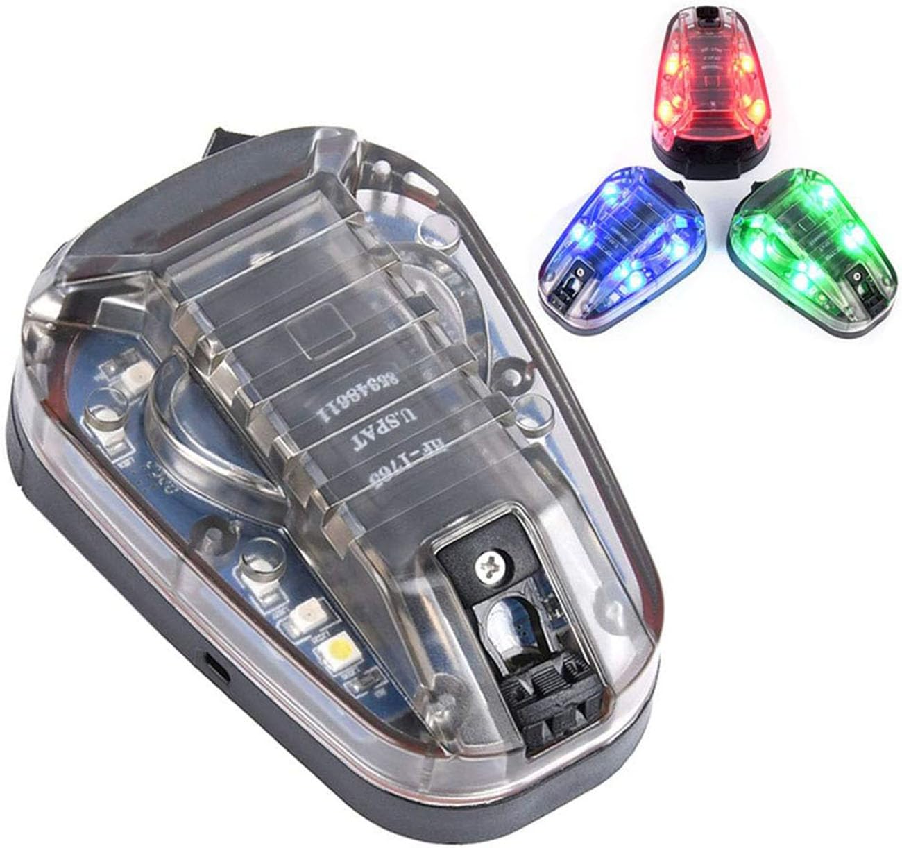 LThyzszb Tactical Signal Light IR Helmet Light, LED Strobe, Outdoor Adventure Light, Black Base-Blue Light