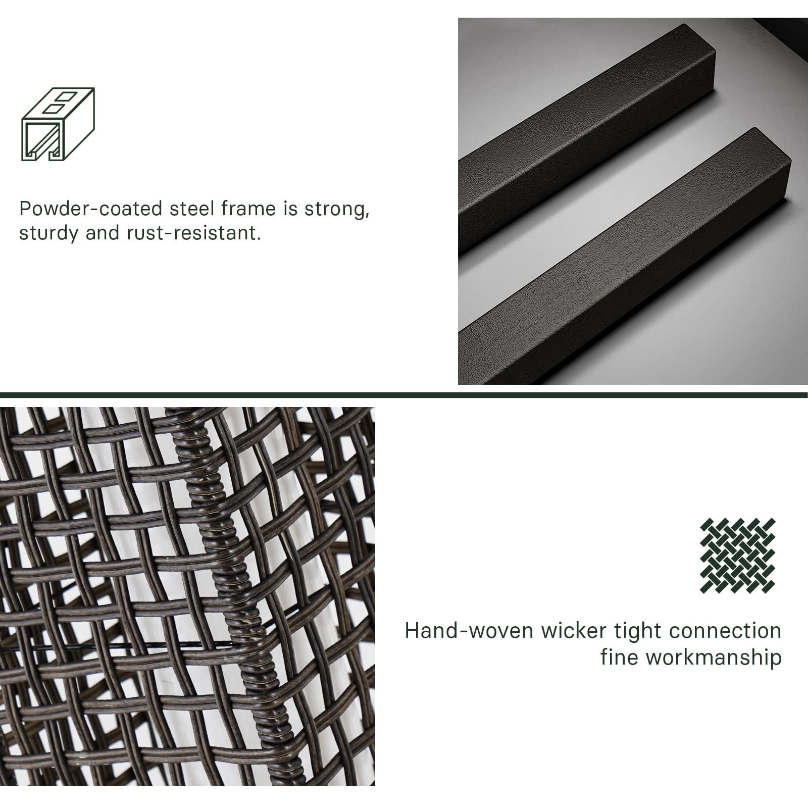 Grand Patio 2-Piece Outdoor Floor Lamp Solar Powered Lantern Water-Resistant Wicker Deck Patio Light, Lamp Large-Sized For Garde