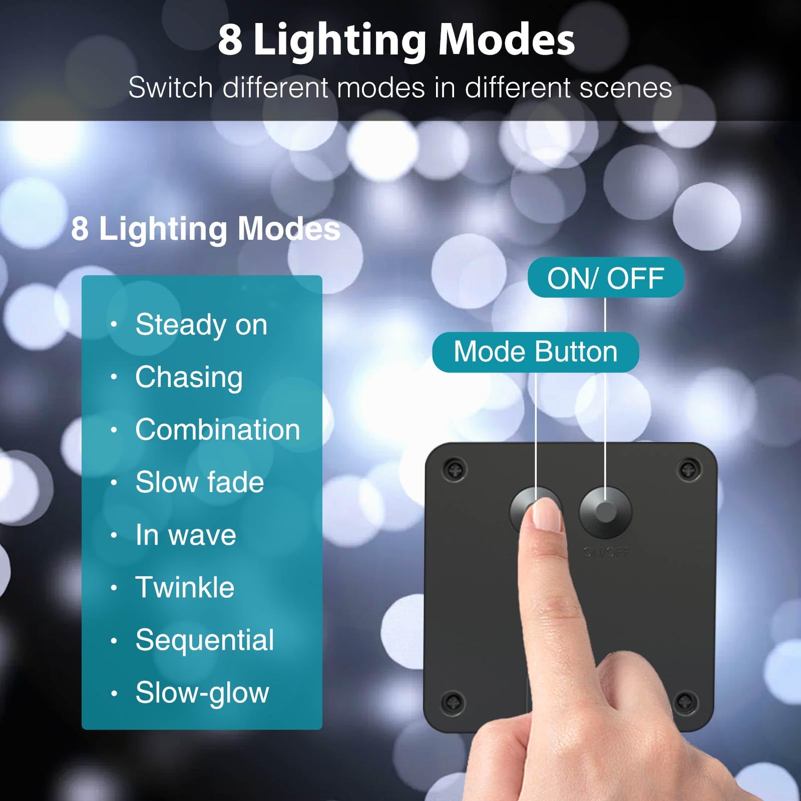 kolpop Solar Fairy Lights, 32FT 80LED, Cool White, Waterproof, 8 Modes, Copper Wire, Model 53009b55-0c14-40b3-a3