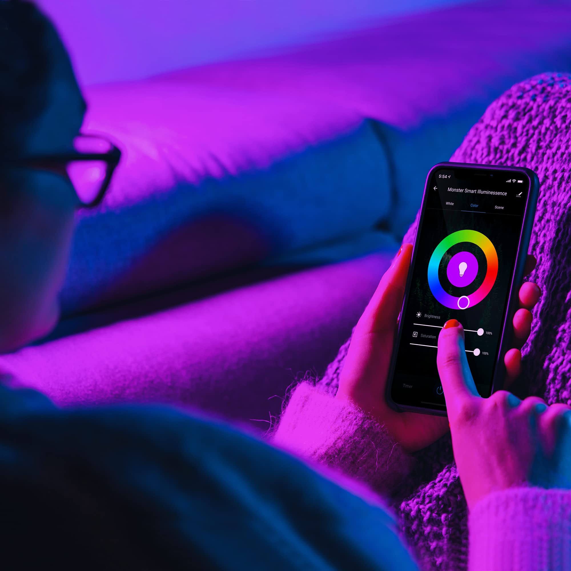 XTREME DIGITAL LED Light Bulb, 16M Color Options, Wi-Fi, App-Enabled, Model MLB7-1052-RGB, 9W, 2-Pack