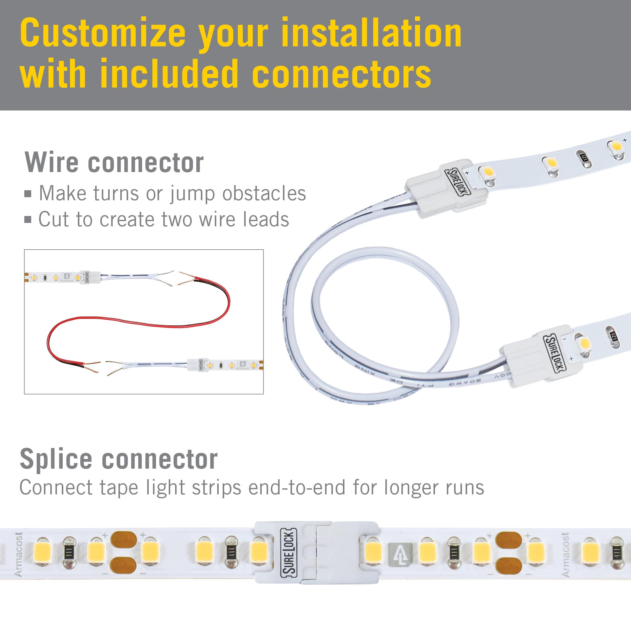 Armacost Lighting Ribbonflex Pro 24V White Led Strip Lights 60 Led/M  6500K  16.4 Ft 185231