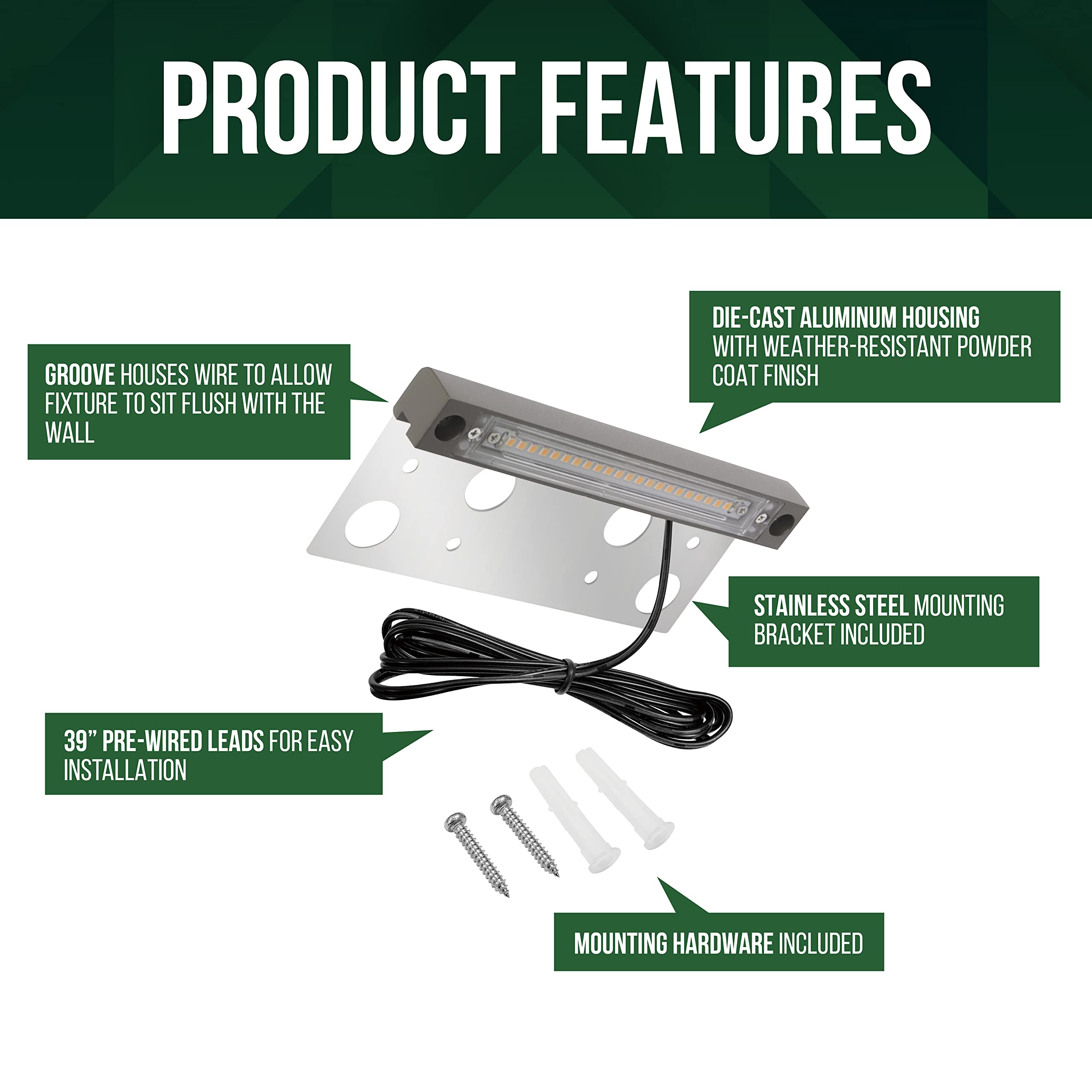 Gkoled 6.8&quot; Hardscape Light - 4W Led Paver Wall Light, Gray, Aluminum, Ul Listed,