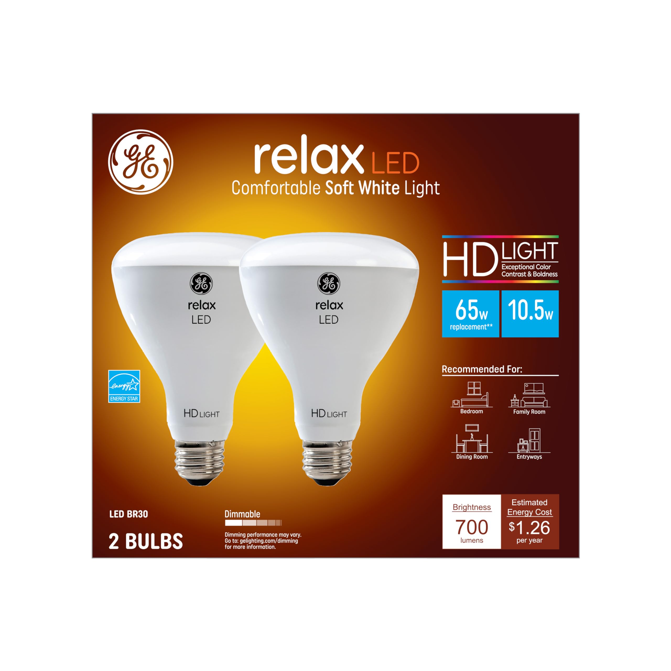 Ge Lighting Br30 2Pk