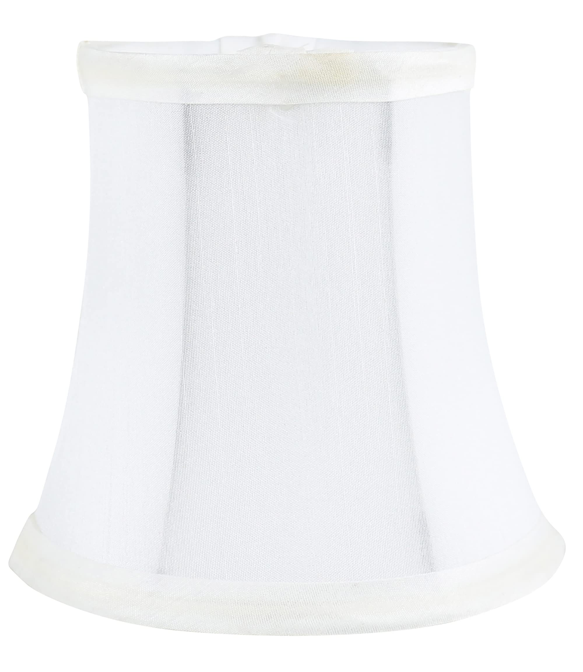 MERIVILLE Faux Silk Chandelier Lamp Shades Set of 2 Softback Bell Off White 3.5in x 5in x 4.75in Clip-On Fitter for Candelabra