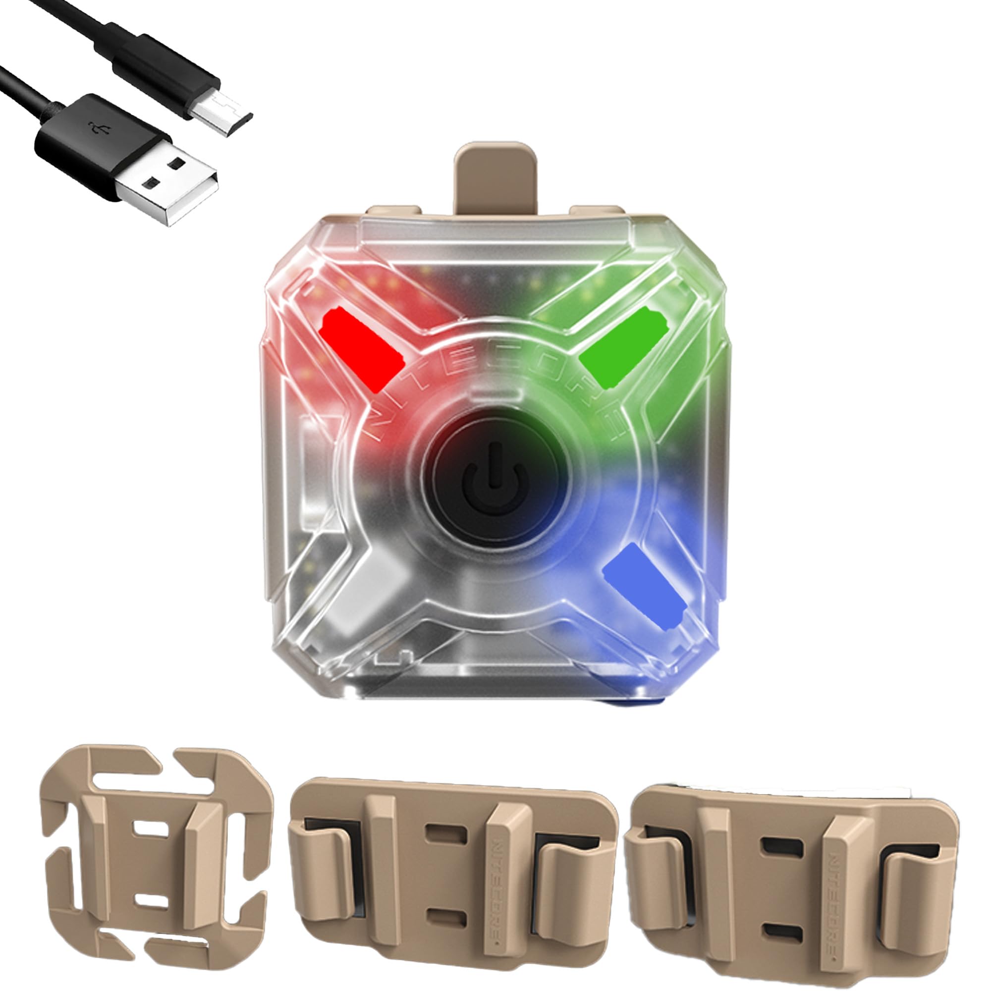 Nitecore NU06 MI IR Infrared Red Green Blue 4 Color USB-C Rechargeable Signal and Safety Light, ARC Rail, Magnetic, MOLLE & Hook-and-Loop Compatible, Upgrade from NU05 MI