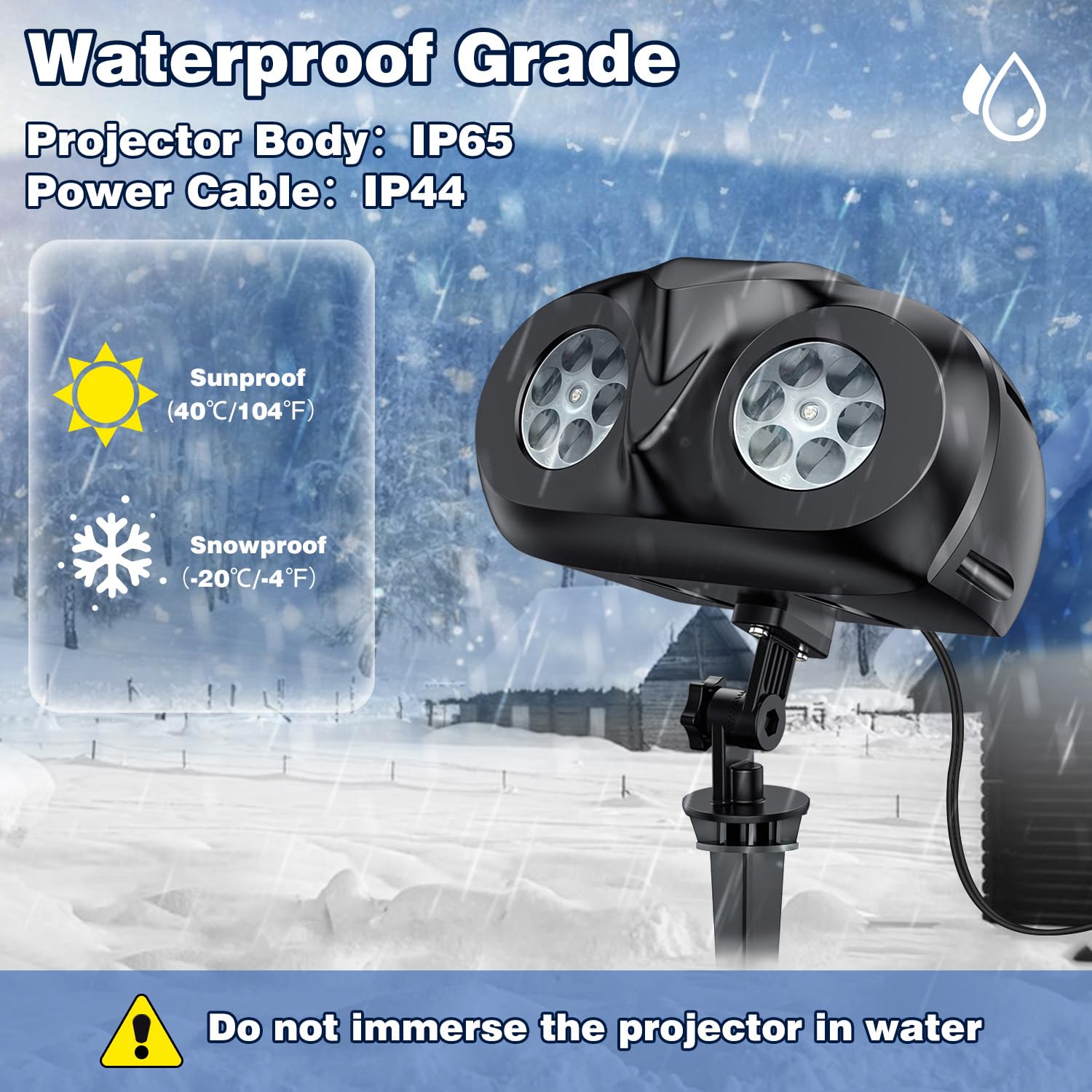 Snowflake Projector Lights Outdoor, Ip65 Waterproof Owl Shaped Dynamic Led Christmas Projector Lights Outdoor With Remote Contro