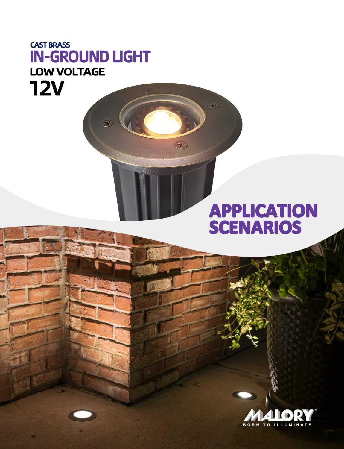 Malory Brass Open Top Cover Landscape Well Lights  12V Low Voltage Outdoor In Ground Lights  Landscape Lighting Wired With 5W 2700K Mr16 For Pathway  Driveway And Garden (Open Top  1-Pack With Bulb)