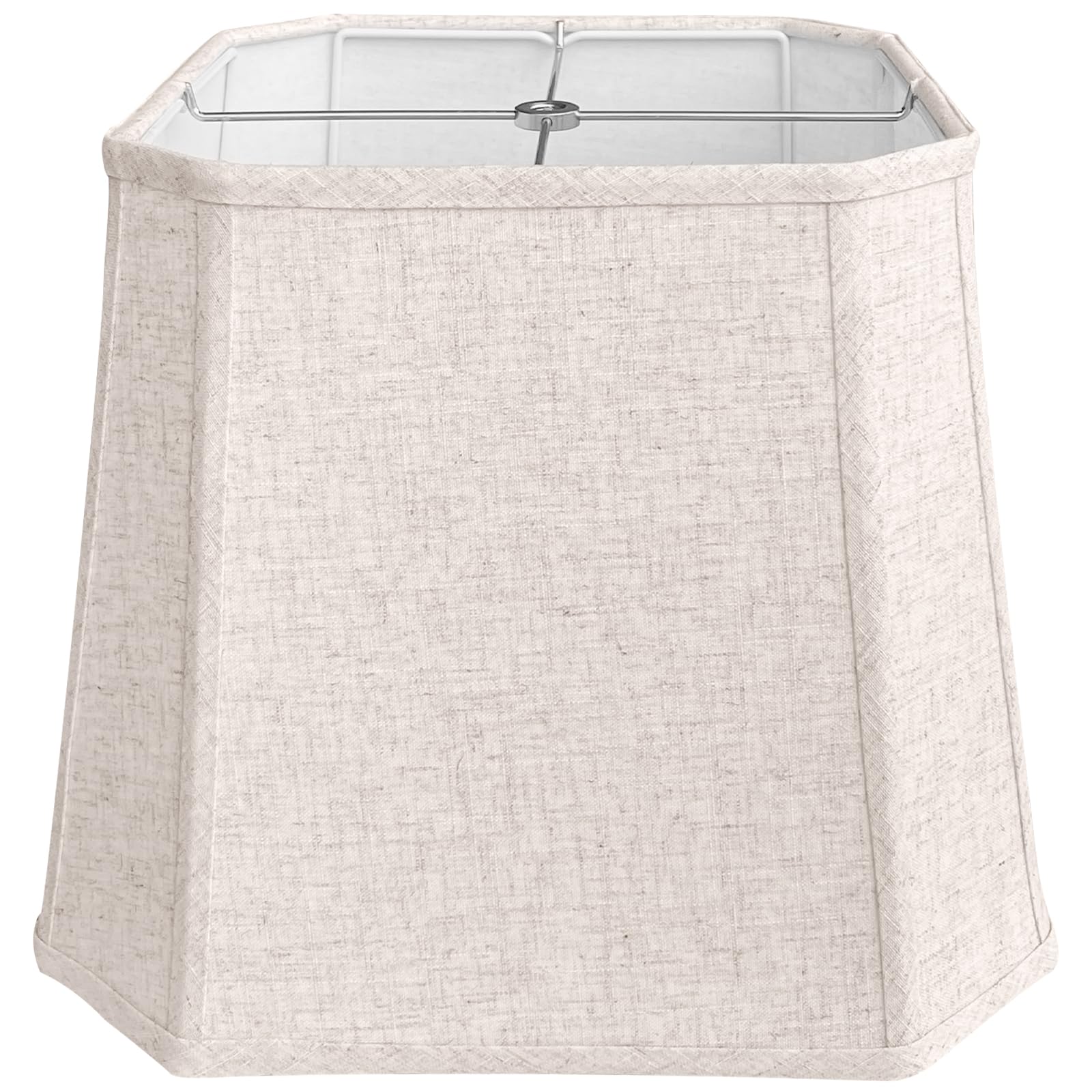TOOTOO STAR Square cut corner lampshade, 10x13x10.5 inch medium table lamp shade floor lamp Beige Lamp shades Natural Linen Hand Crafted, Easy Assembly Required