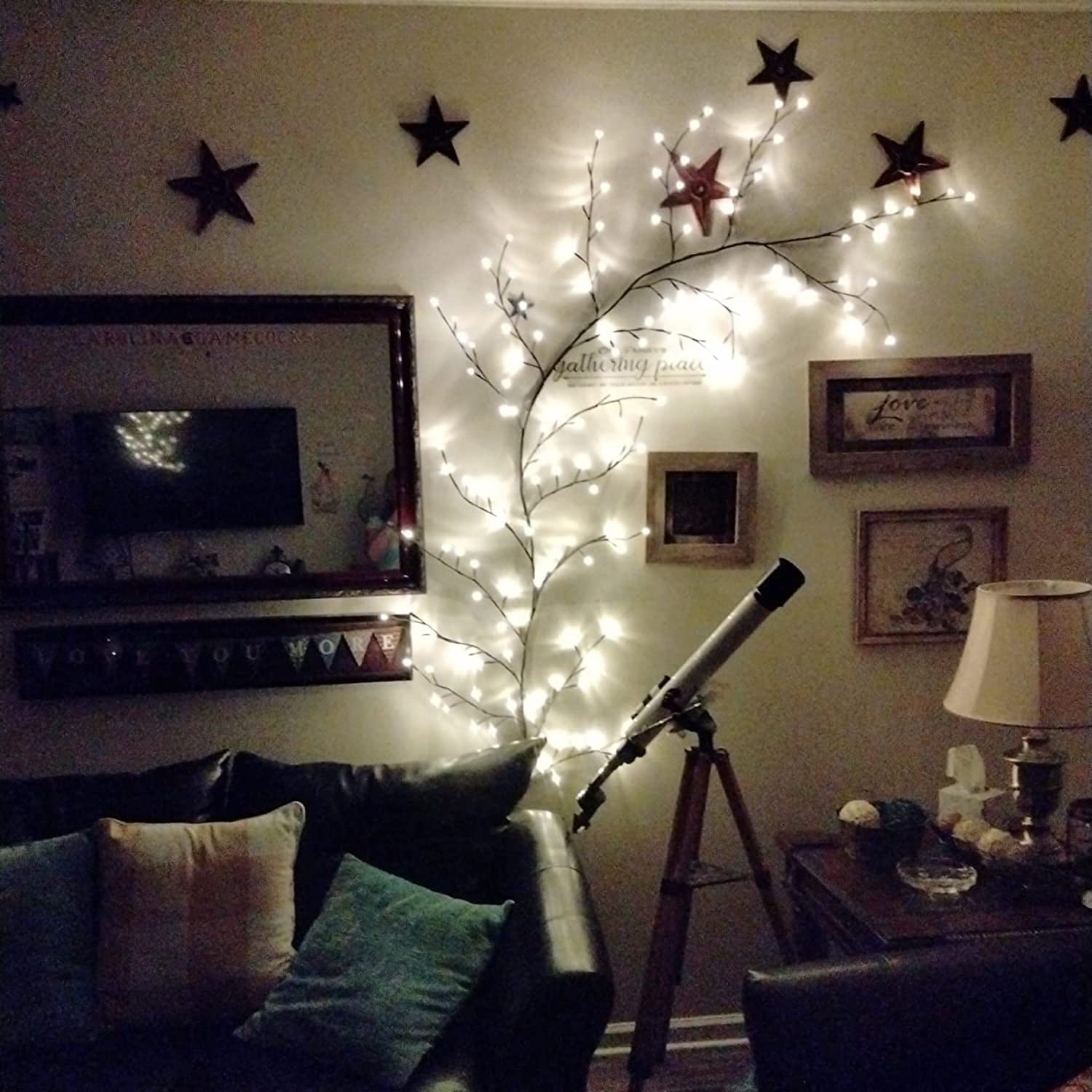 The Light Garden Lighted Willow Vine | 90&quot; Plastic Vine Plug | Outdoor Decorative Lighting