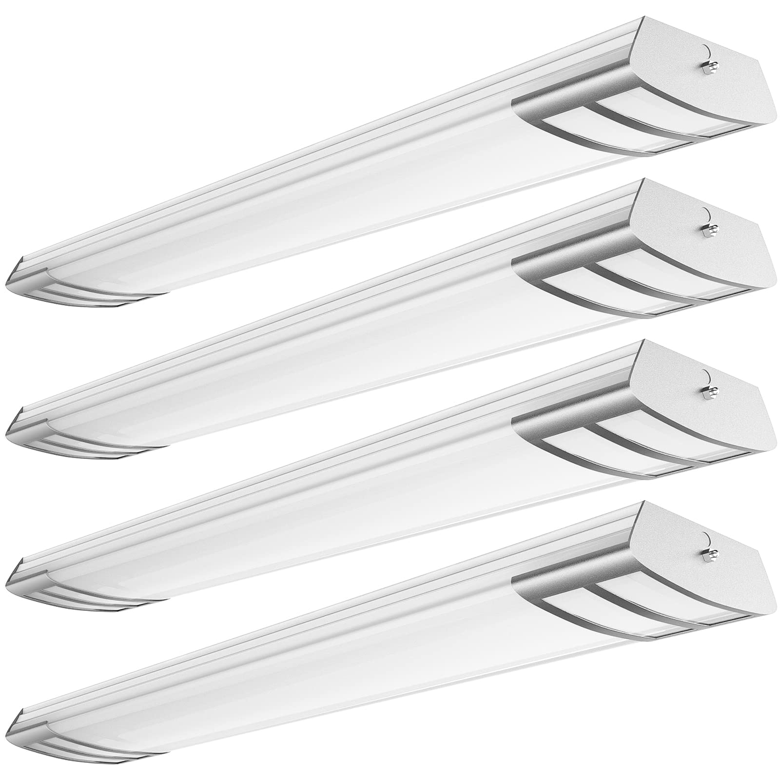 ANTLUX 4ft led Light Fixture 50W 5600lm LED Linear Flush Mount Light  4000K  4 Foot led Kitchen Ceiling Light fixtures for Living Room  Laundry  Replace for Fluorescent Version 4 Pack