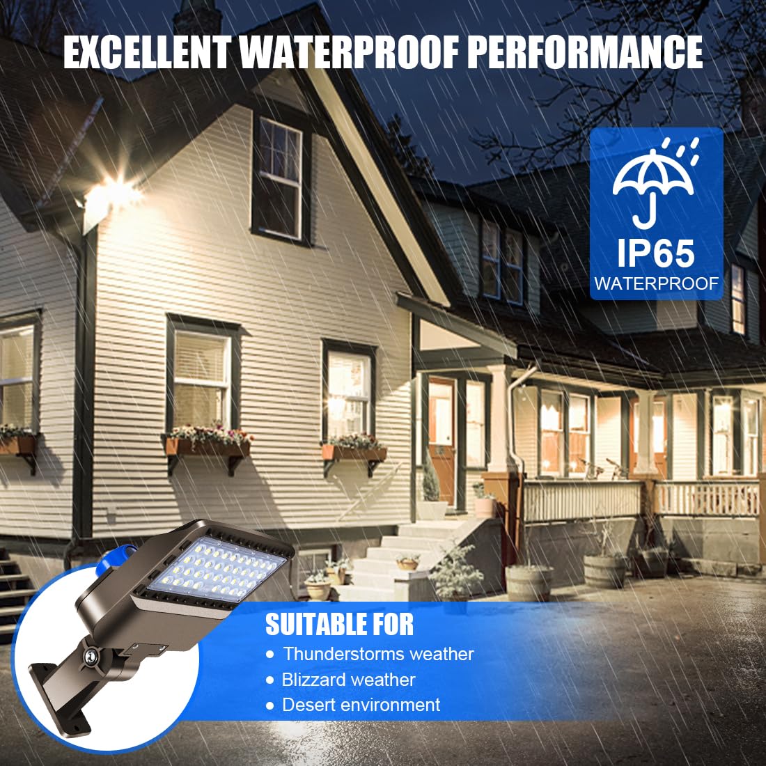 Juyace 150W LED Flood Light - Waterproof Barn Light, Wall Mounted, Brown, Model KU293, Dusk to Dawn, 5000K, for Outdoor Security