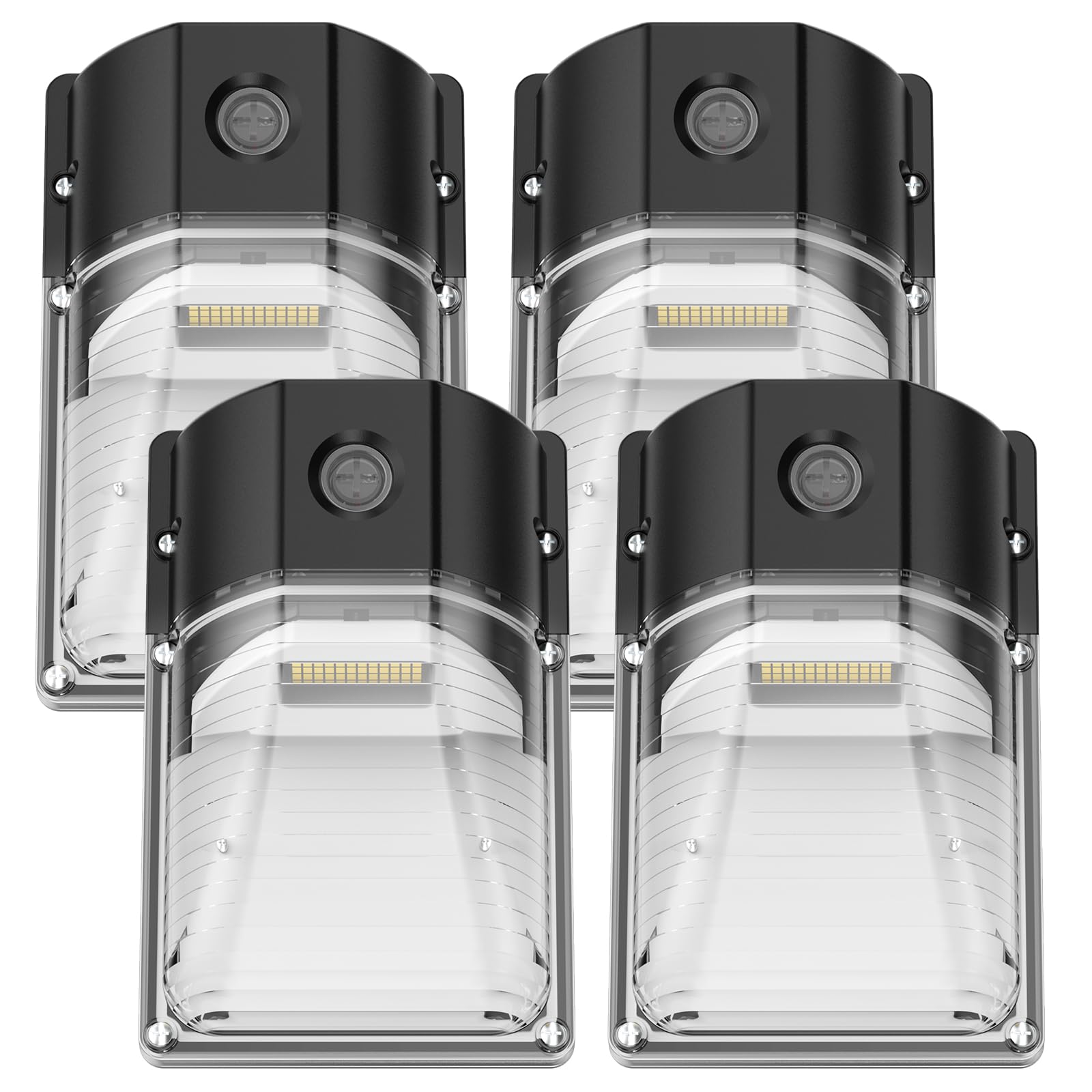 G Gjia 30W Mini Led Wall Pack Light, Dusk To Dawn, 5000K, Waterproof, 4 Pack