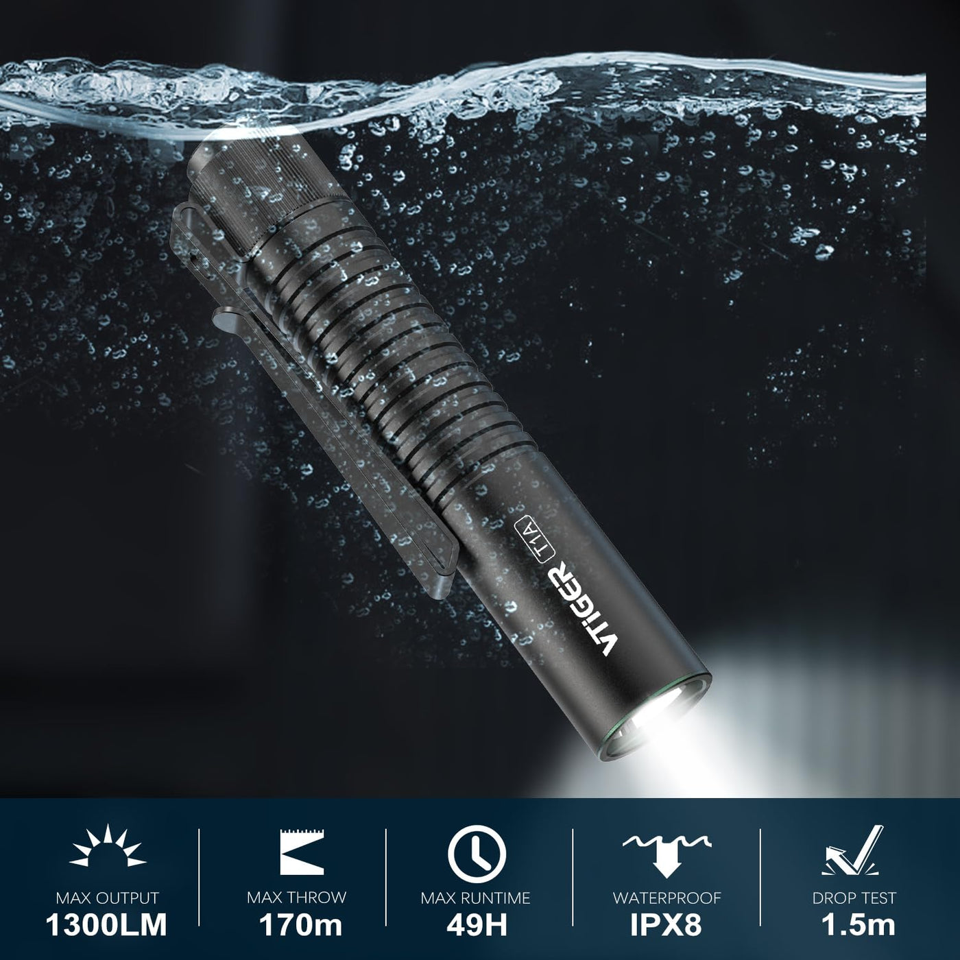 alpha rechargeable flashlight instructions Vtiger T1 A Mini Pocket EDC Flashlight With Clip,1300 Lumen Compact Aa Rechargeable Led Little Flashlights, Super Bright
