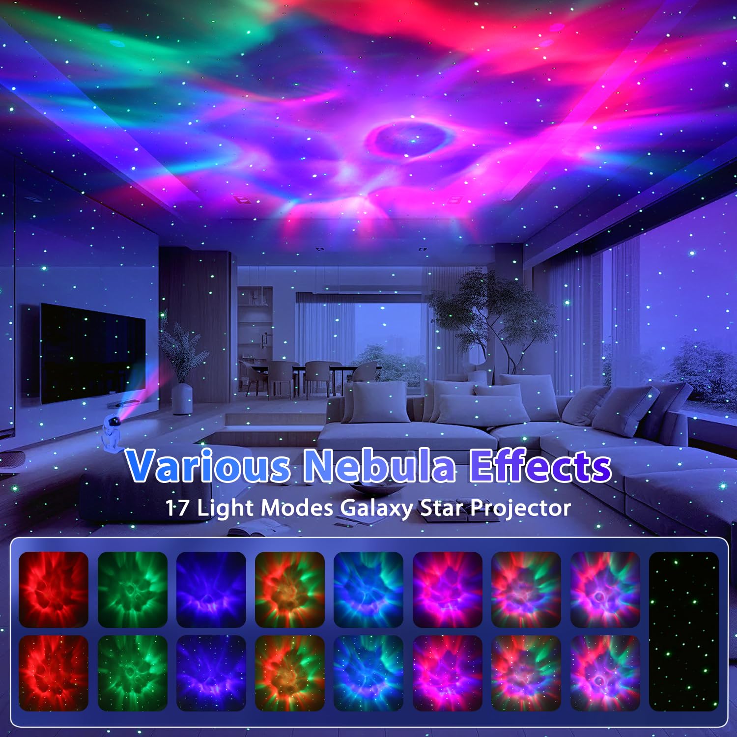 Star Projector With Astronaut Design & Remote Control - Galaxy Night Light For Bedroom, Kids Adults Gift For Birthdays Christmas