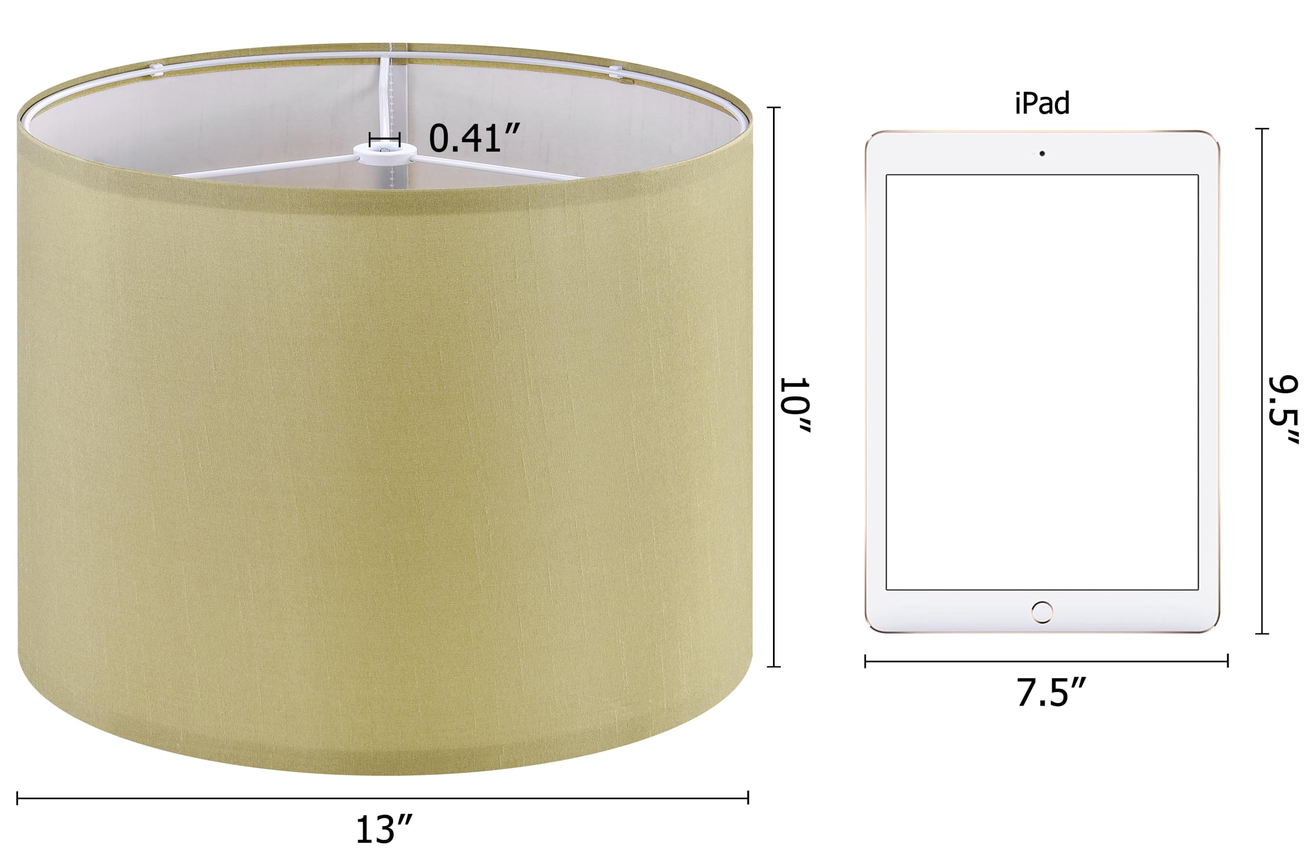 Goso 13In Yellow Drum Lamp Shade For Table Lamps Medium,13 * 13 * 10 Inch (Spider) Modern Floor Lampshades Replacement,Natural G