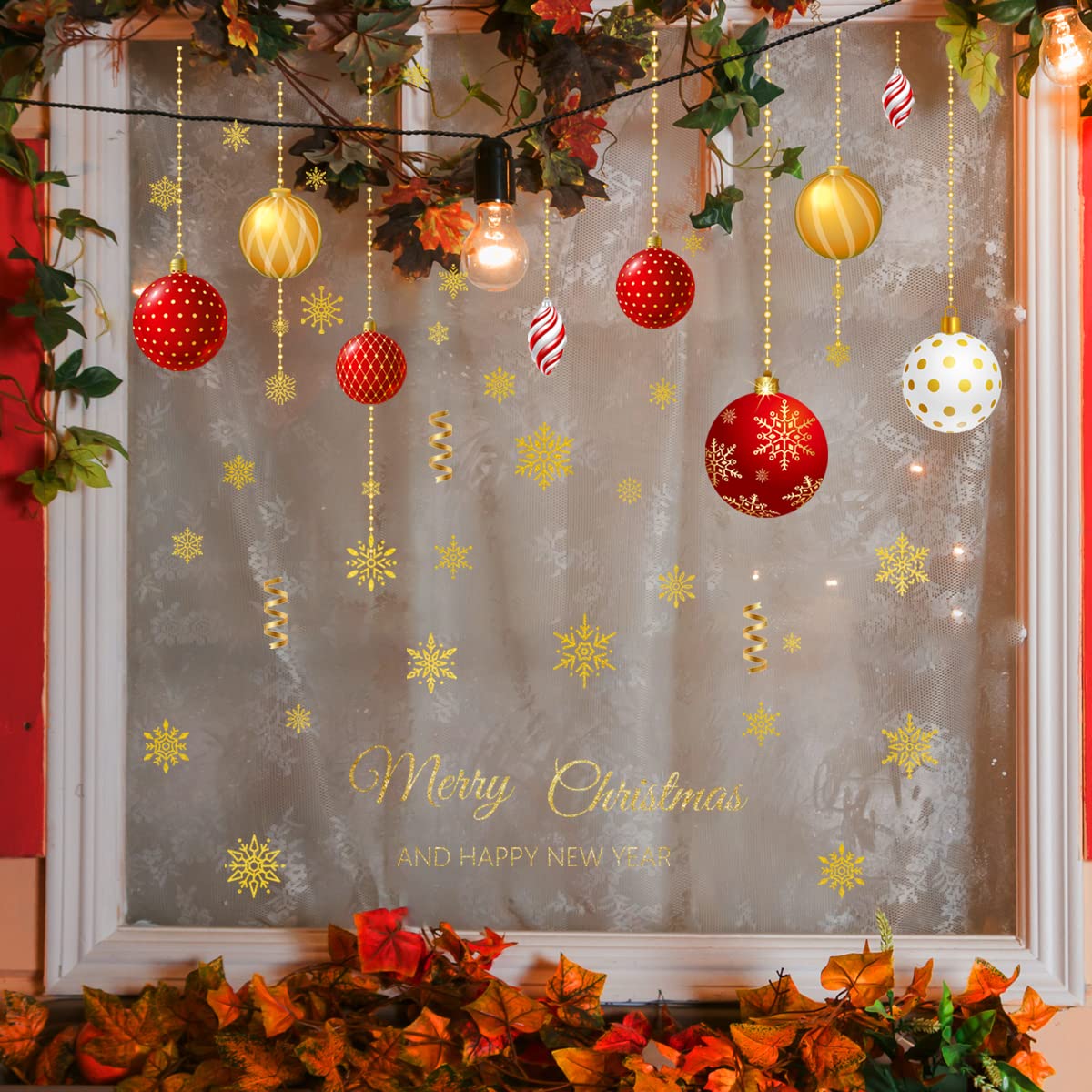 Christmas Wall Decals Christmas Light Bulb Hanging Swirls Christmas Ball Foil Swirls Hanging Ceiling Decorations For Indoor Outd