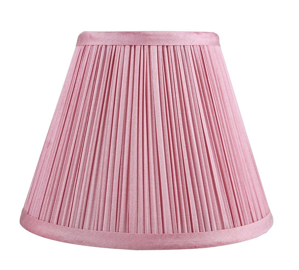 Urbanest Mushroom Pleated Lamp Shade, Faux Silk, 5x9x7 inches, Pink, Spider-Fitter
