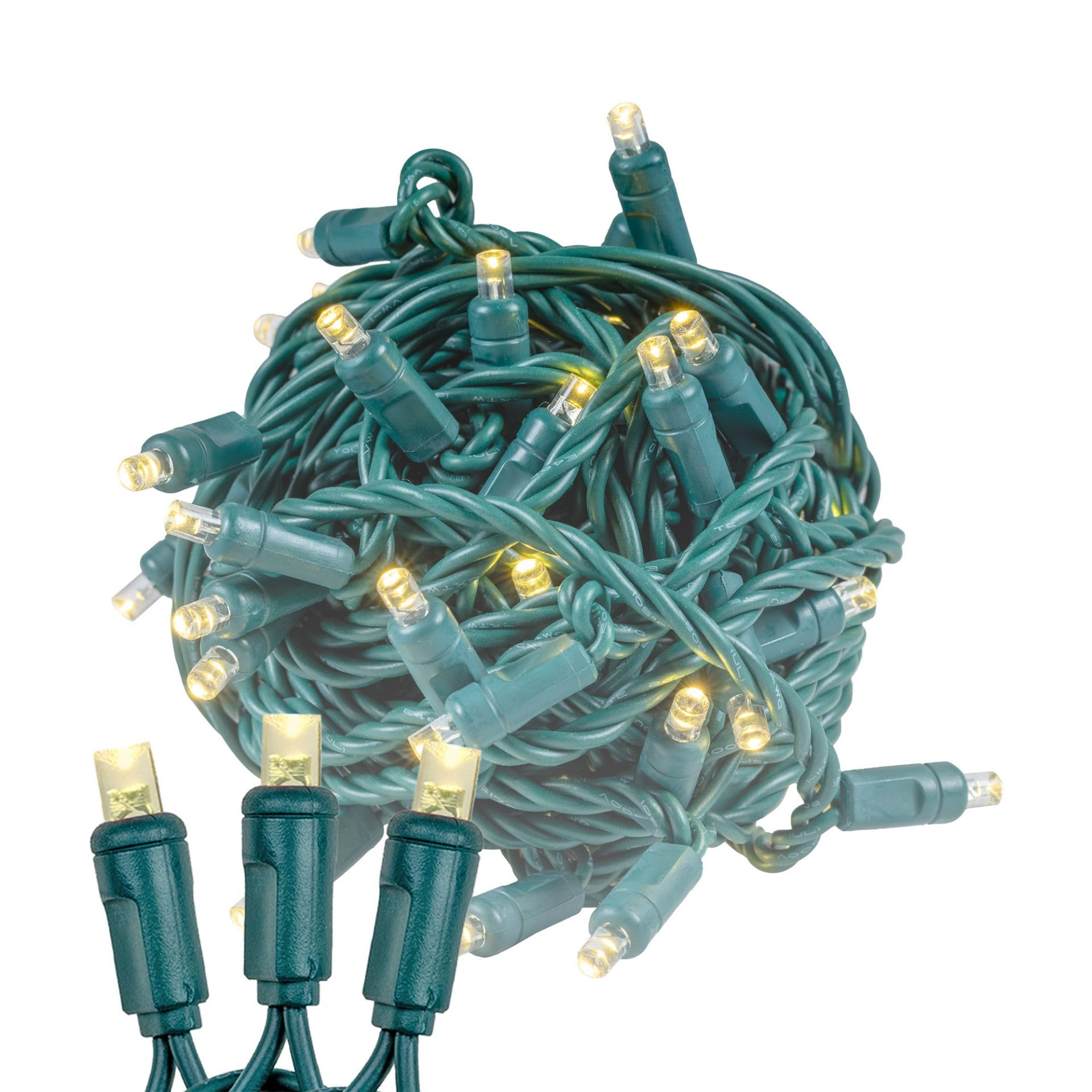 Novelty Lights 25ft 50 LED Warm White Christmas Lights Outdoor/Indoor, 6 Spacing, Green Wire String Lights for Festive Xmas Ligh
