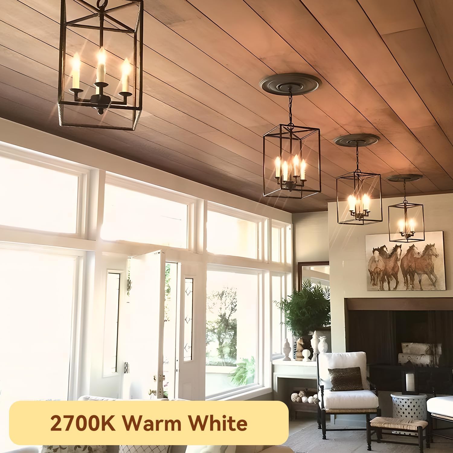 TJOY LED Candelabra Bulbs, Dimmable 4.5W B11 Vintage Glass, 2700K Warm White, E12 Base, 6 Pack