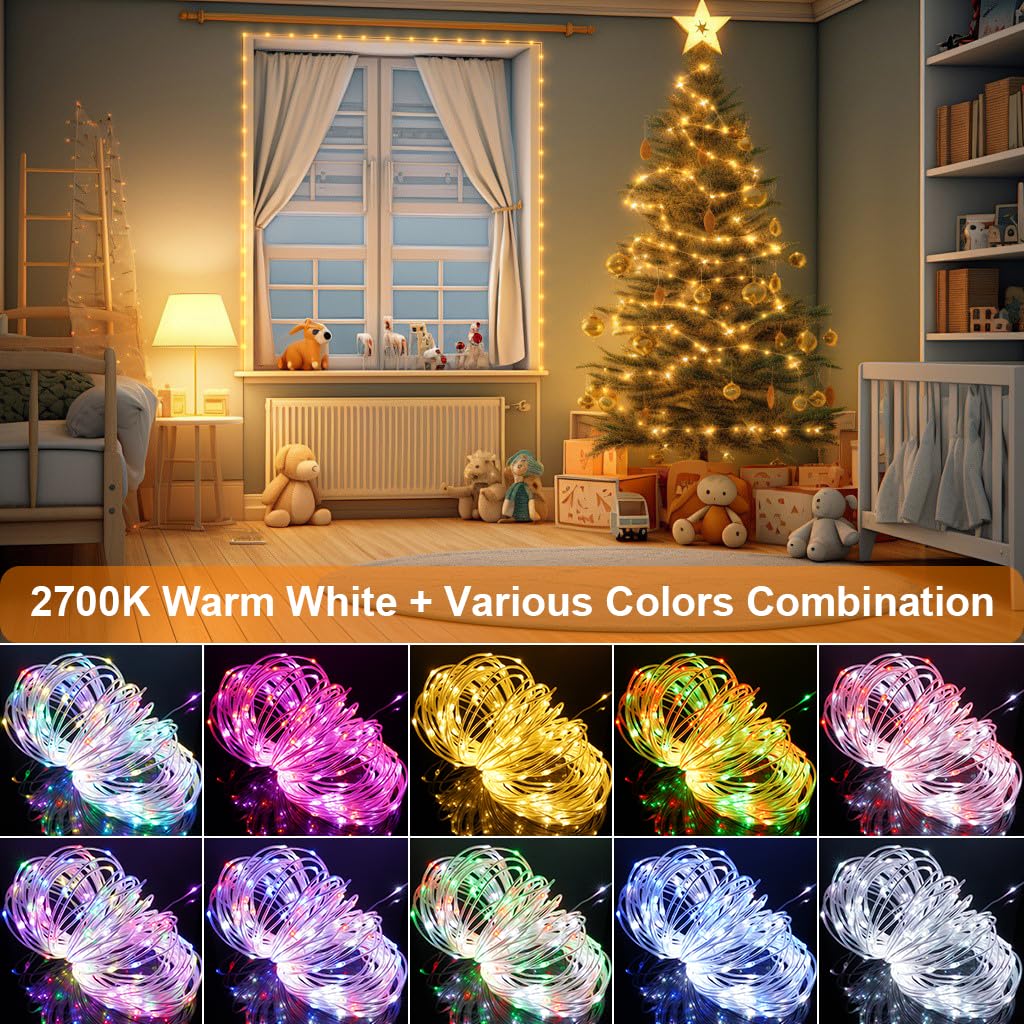 OMIKA 132ft LED Rope Lights, 400 Waterproof RGB Fairy Lights for Indoor/Outdoor Decor