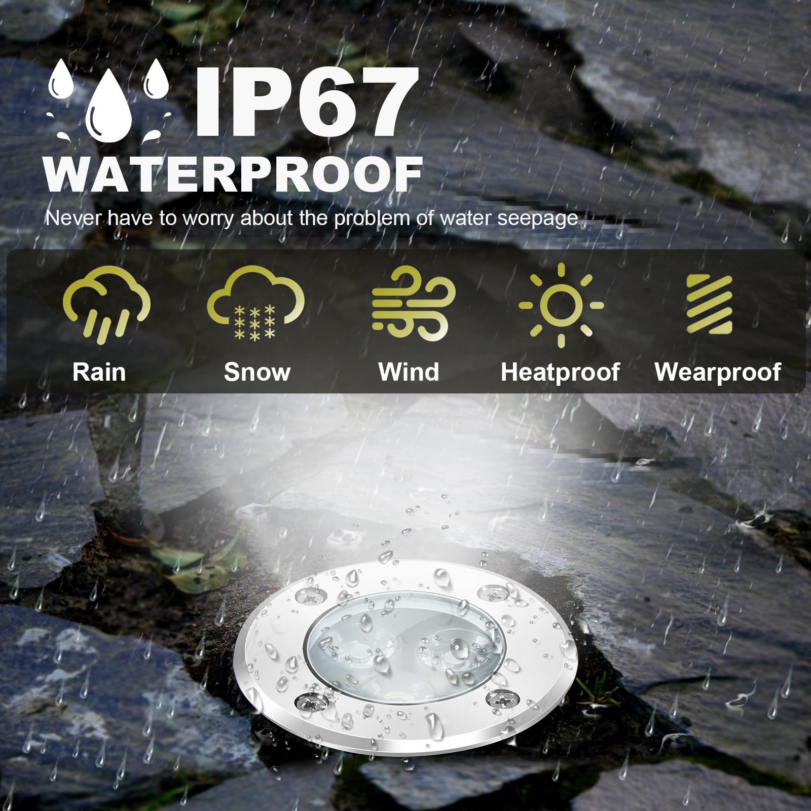 Aledeco 4Pack Low Voltage Landscape Lights With Connectors - 12-24V Led In-Ground Lights Ip67 Waterproof Garden Lighting For Yar