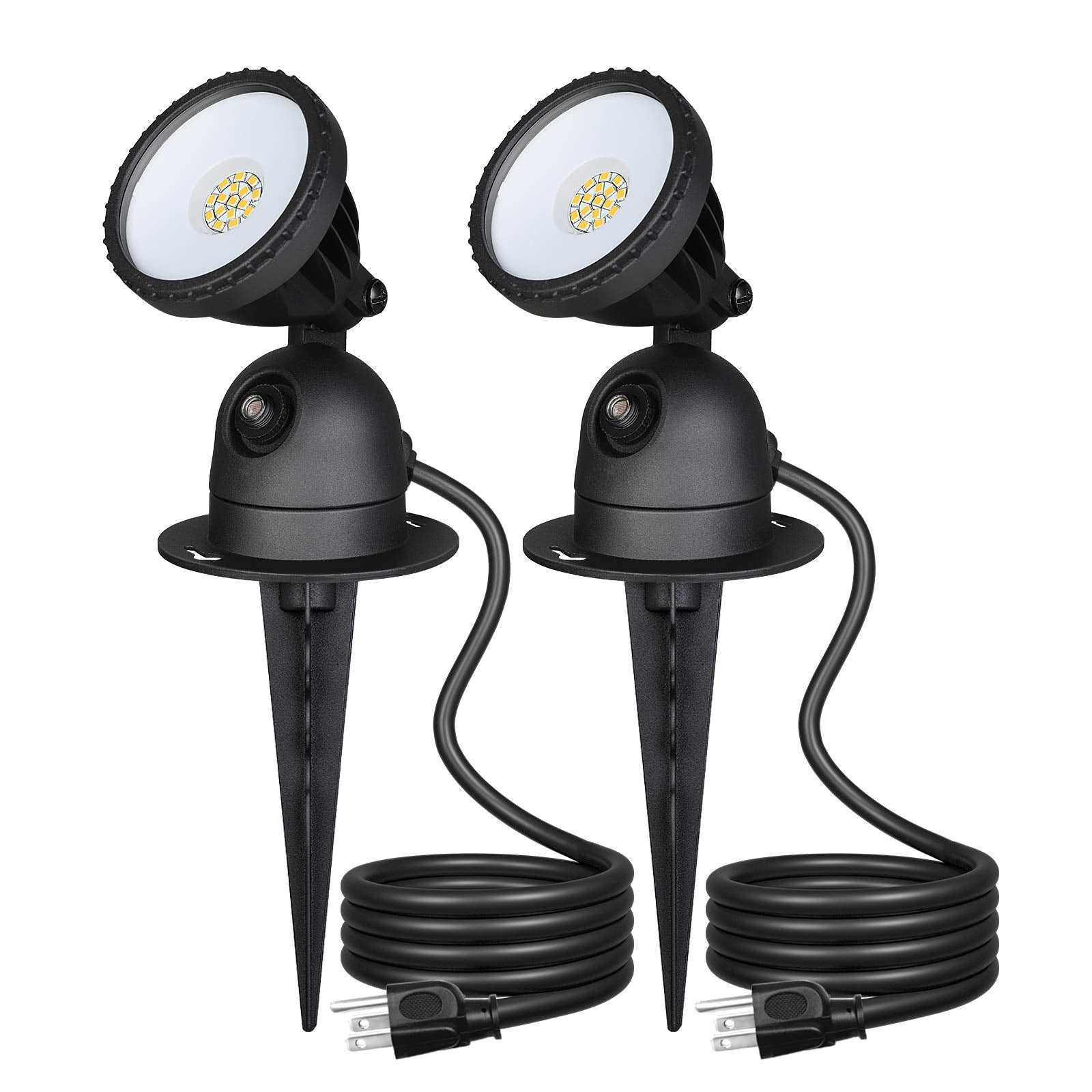 EDISHINE Spot Lights Outdoor, Dusk to Dawn, 120V 12W 4000K Landscape Lighting, 180 Rotatable, IP65 Waterproof & 3FT Cord, LED Ou
