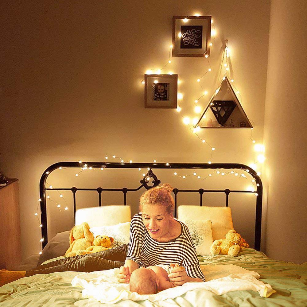 Decute 500LED Fairy String Lights - Warm White Copper Wire, Indoor/Outdoor, Remote Control, Model RKP-UL120500DP-2, Perfect for Decor