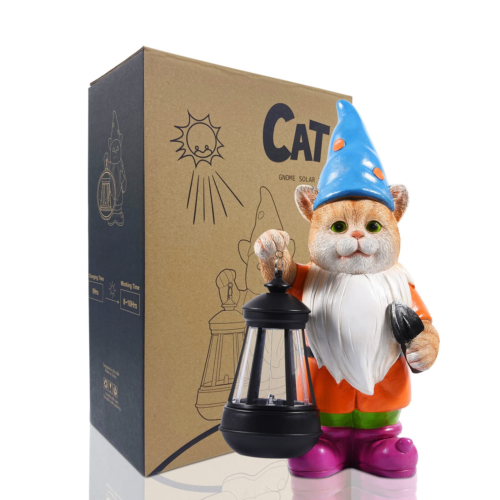 Nacome Solar Cat Statues - Multicolor Garden Decor For Lawn, Porch & Patio - Gift For Mom, Grandma