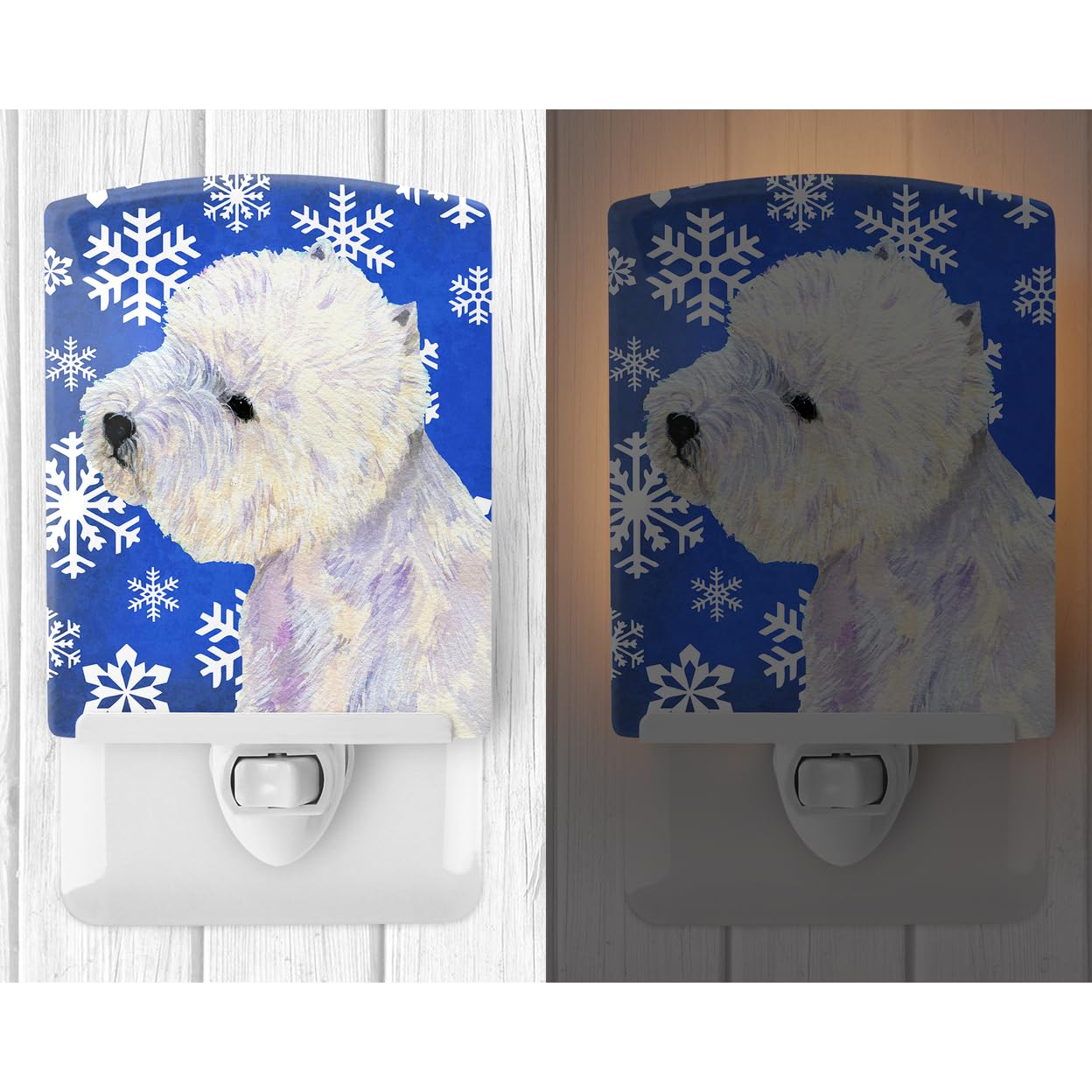 Carolines Treasures Ceramic Night Light, Westie Design, UL-Certified, 6x4x3in, Multicolor, Model LH9270CNL