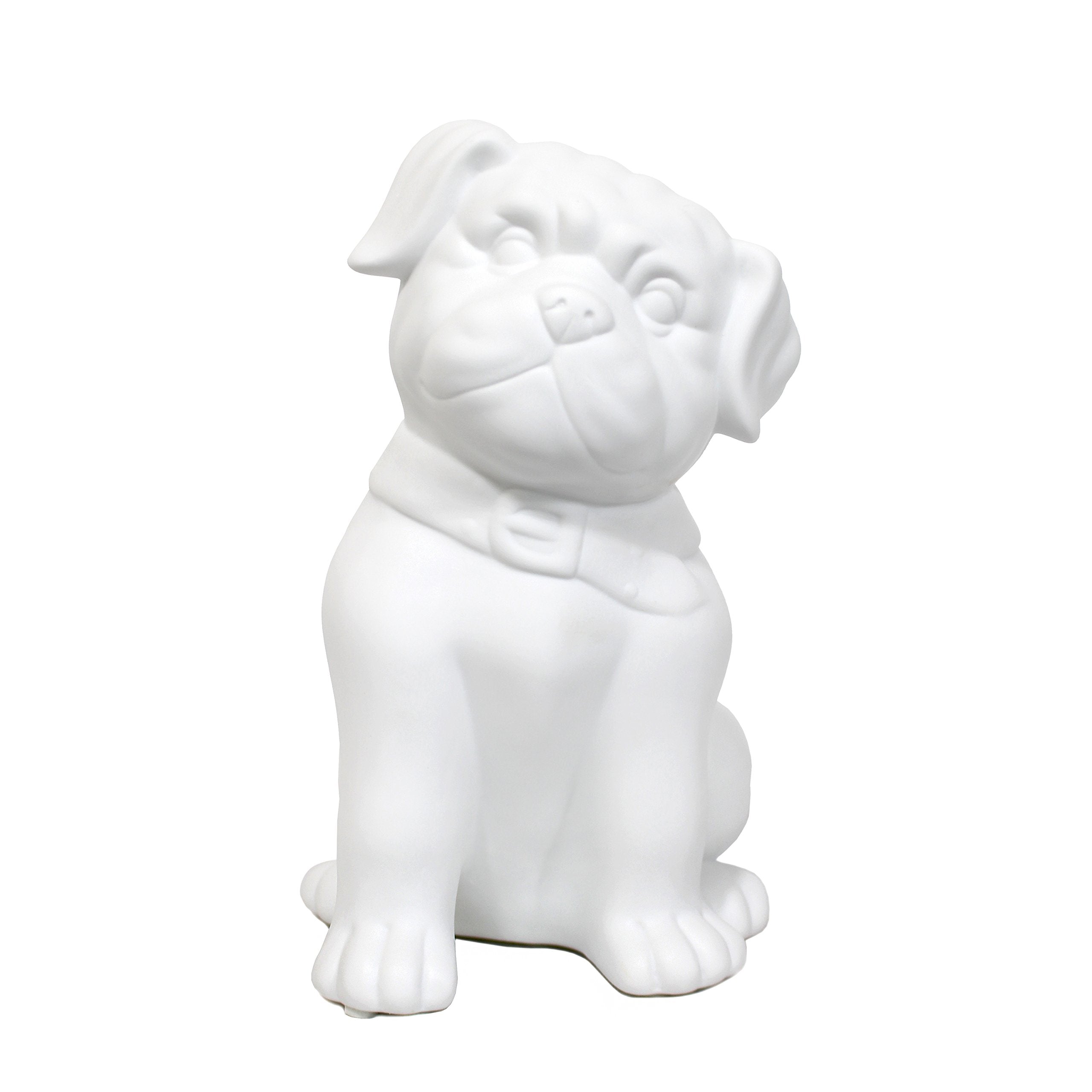 Simple Designs Lt3212-Wht White Porcelain Animal Shaped Table Lamp, Puppy Dog